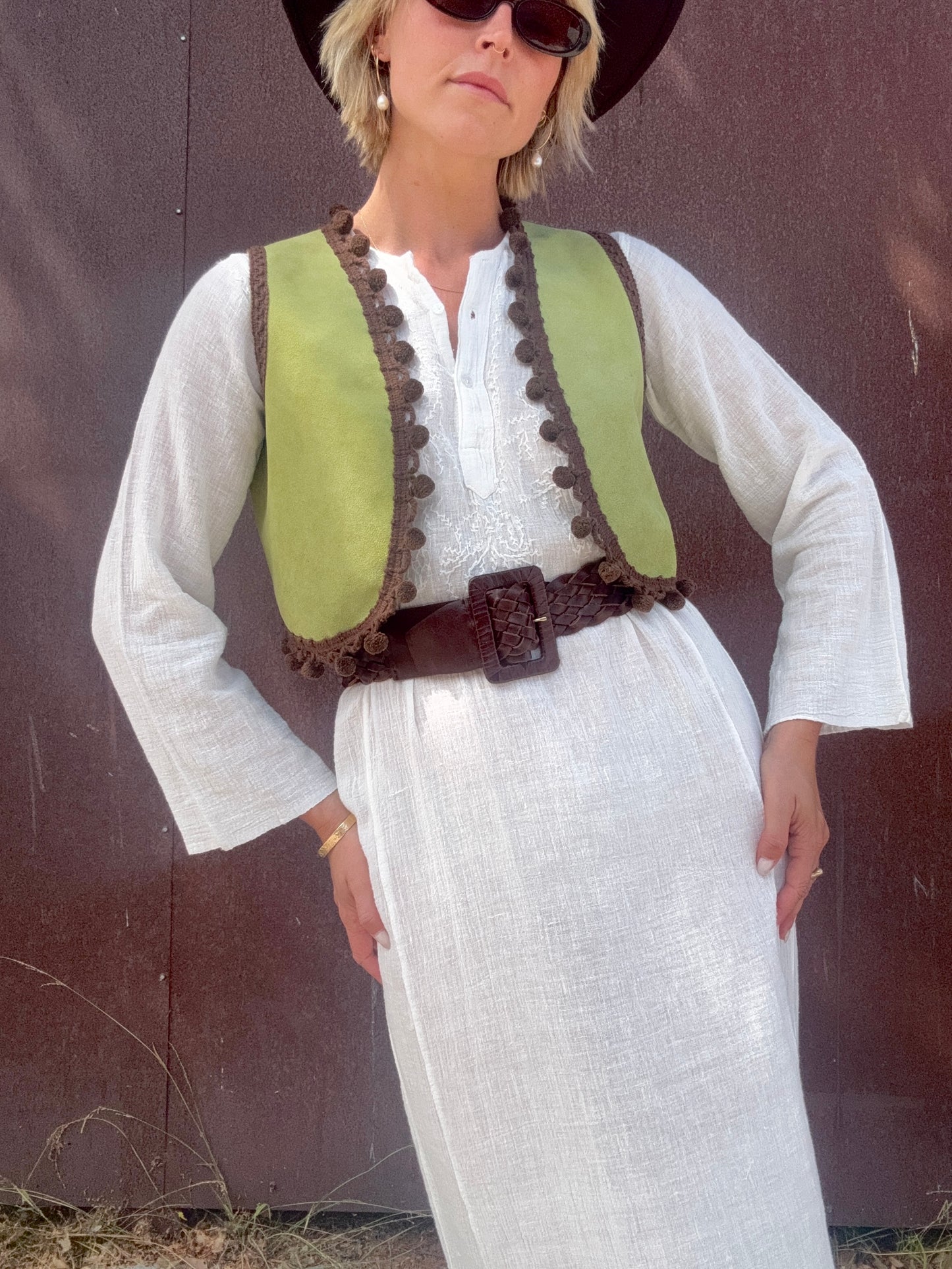 The Claudia 1960s Suede Leather Vest