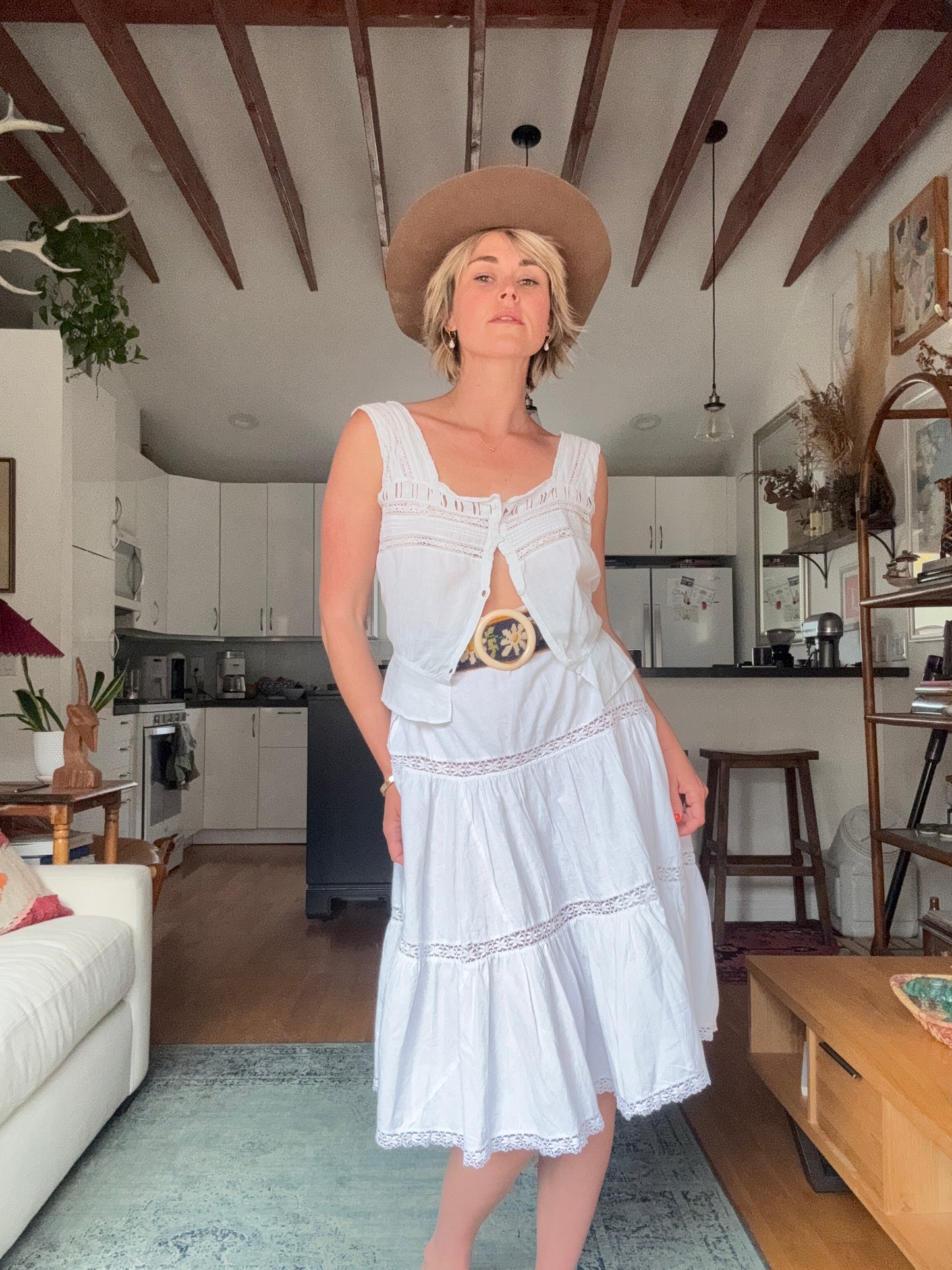 The Clara Antique French Cotton Skirt