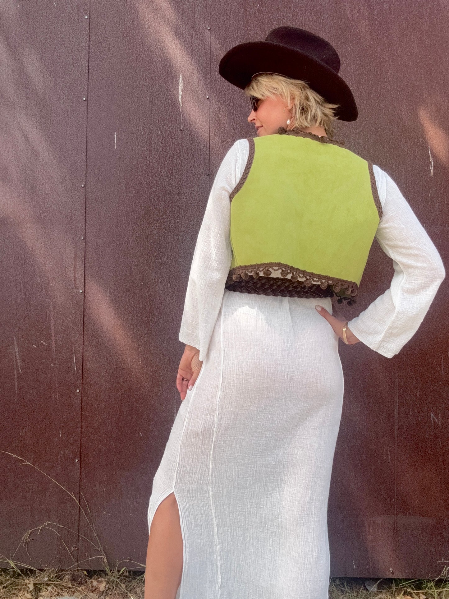 The Claudia 1960s Suede Leather Vest