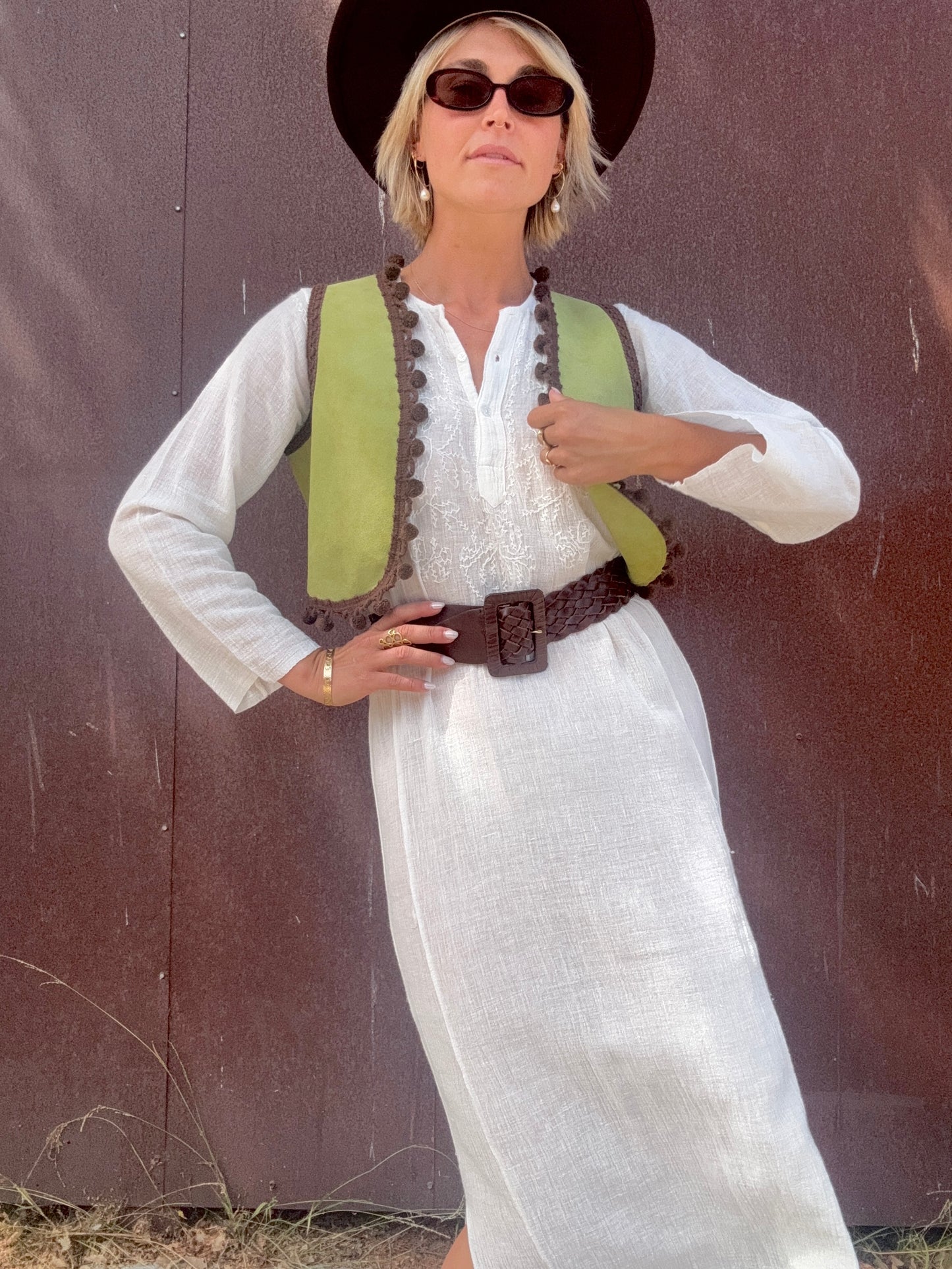 The Claudia 1960s Suede Leather Vest