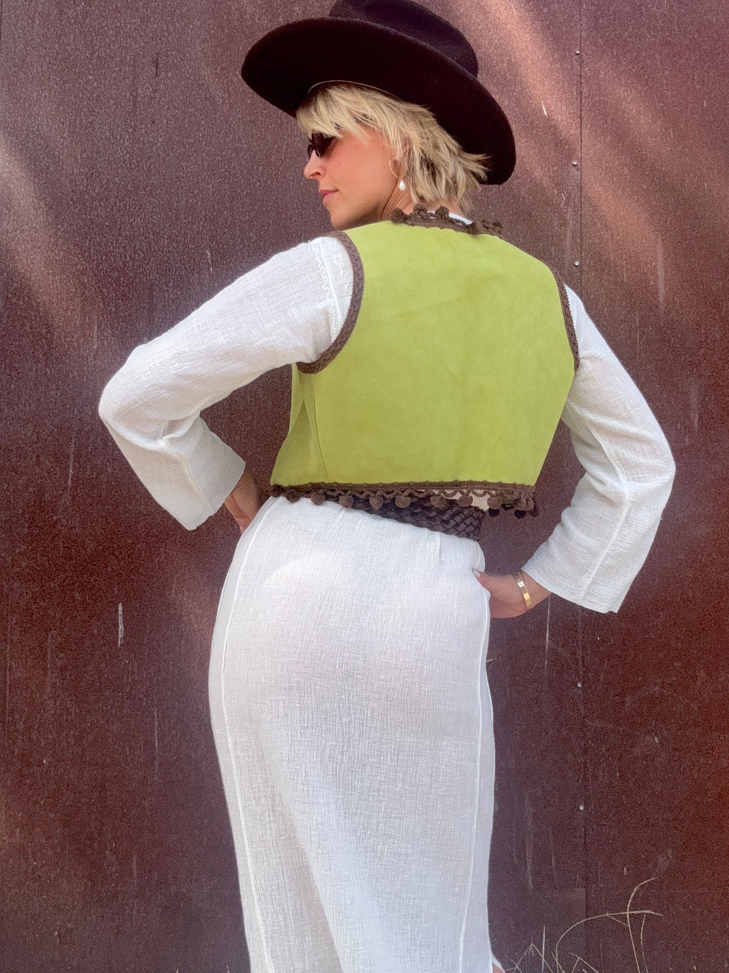 The Claudia 1960s Suede Leather Vest