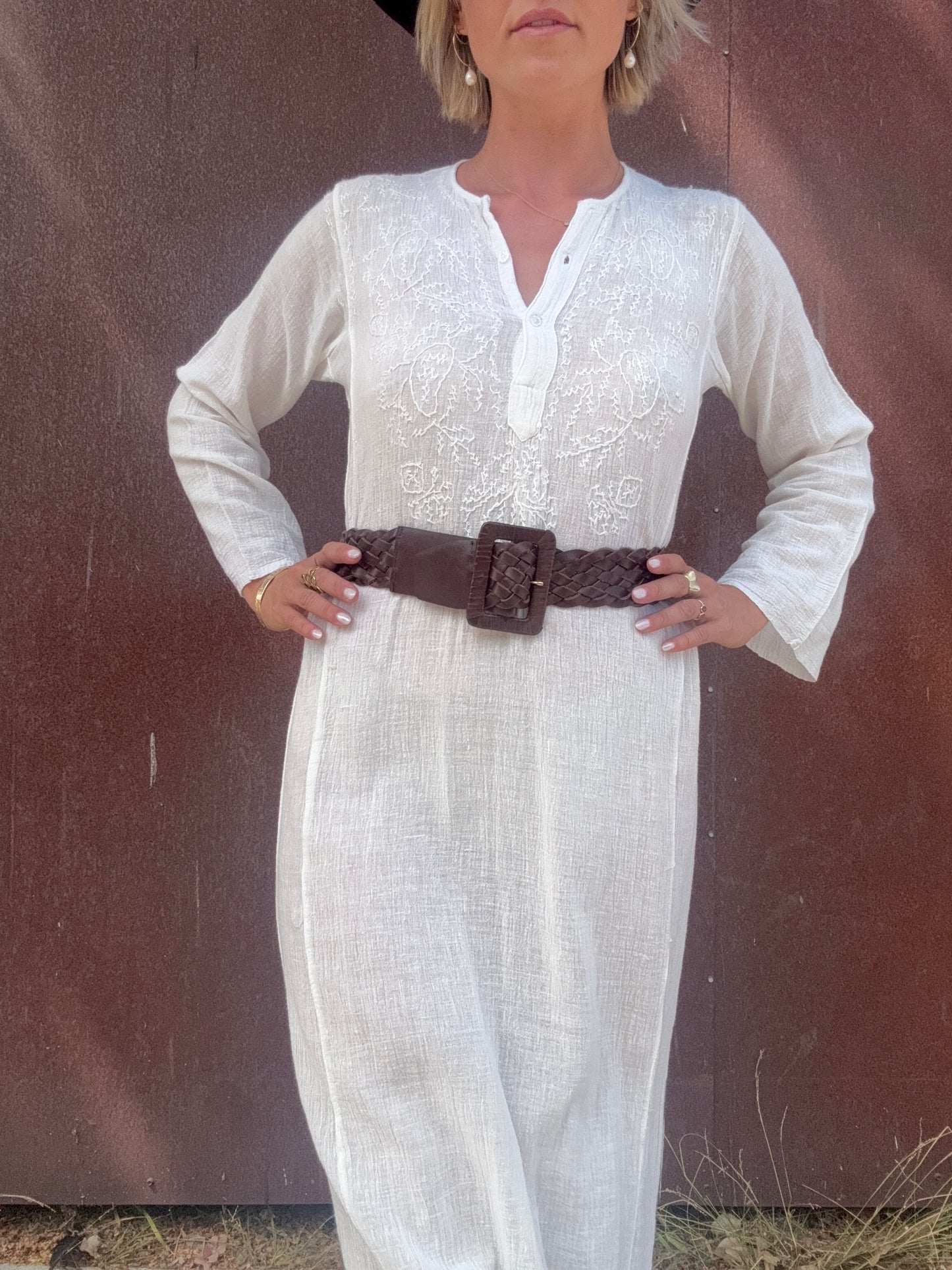 The Simone 1970s Indian Gauze Dress