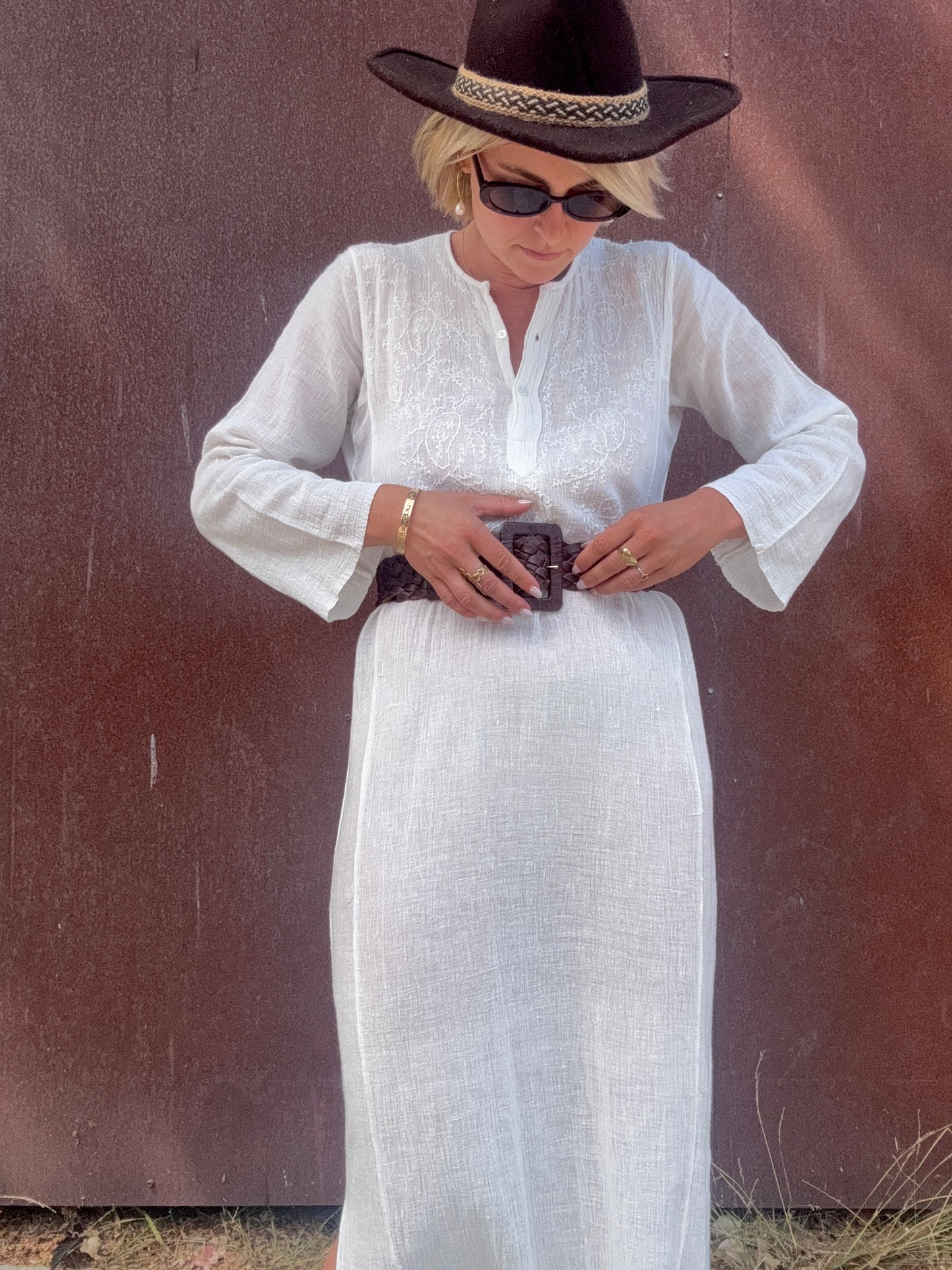 The Simone 1970s Indian Gauze Dress