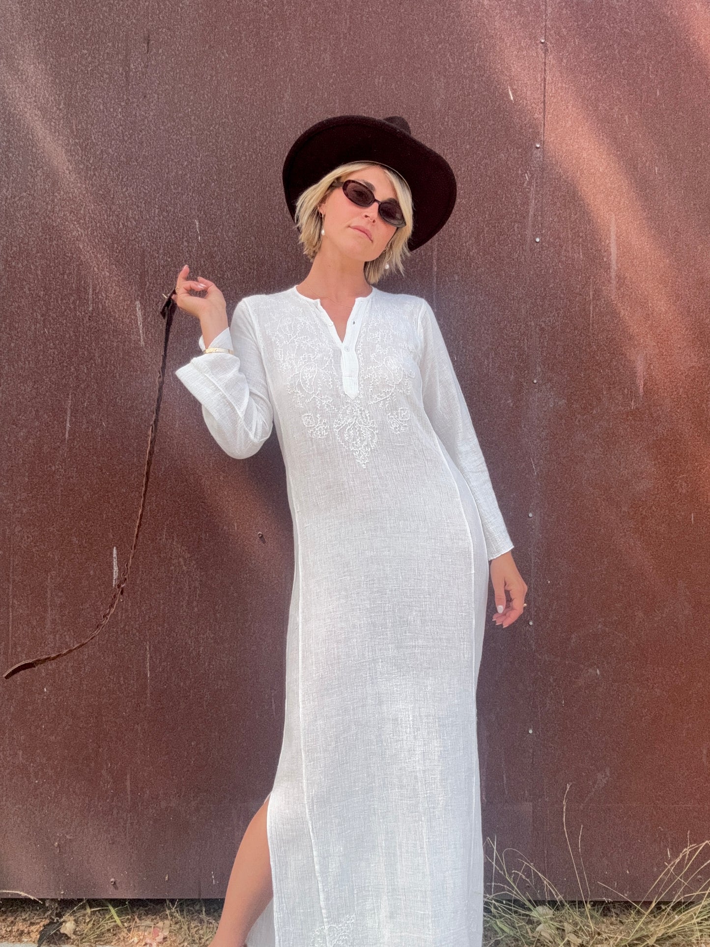 The Simone 1970s Indian Gauze Dress
