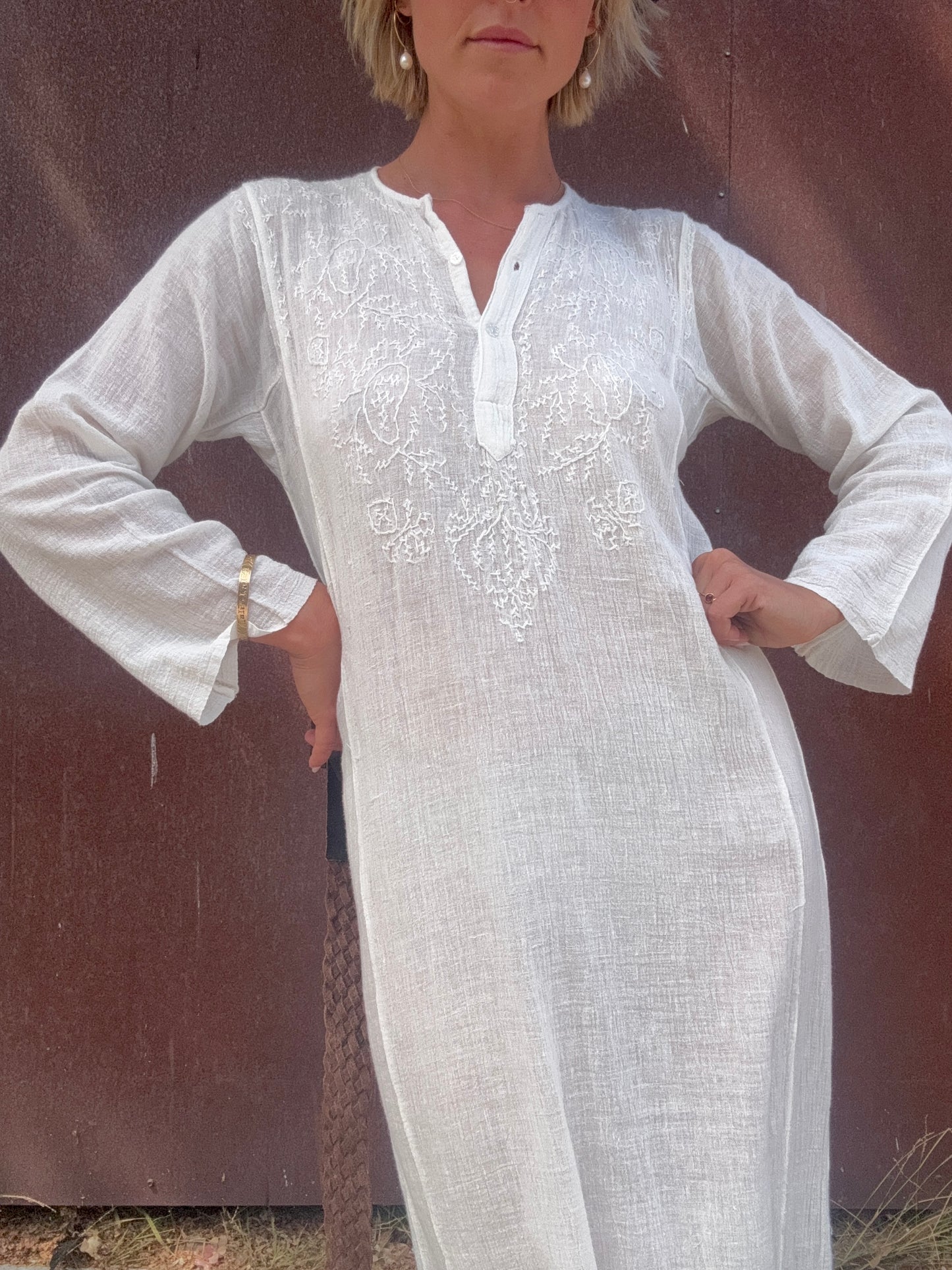 The Simone 1970s Indian Gauze Dress