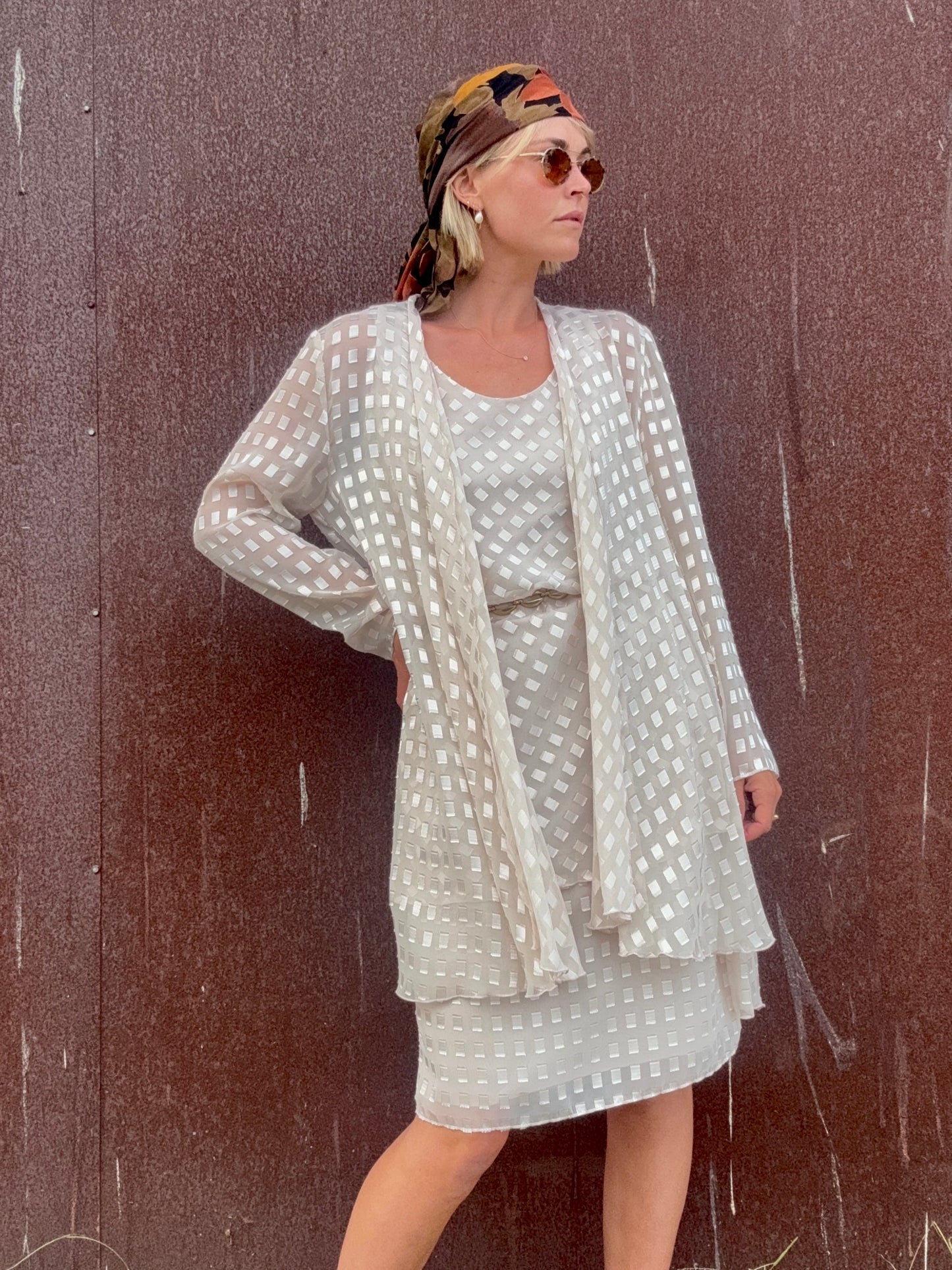 The Camille Checkered Dress and Duster Set