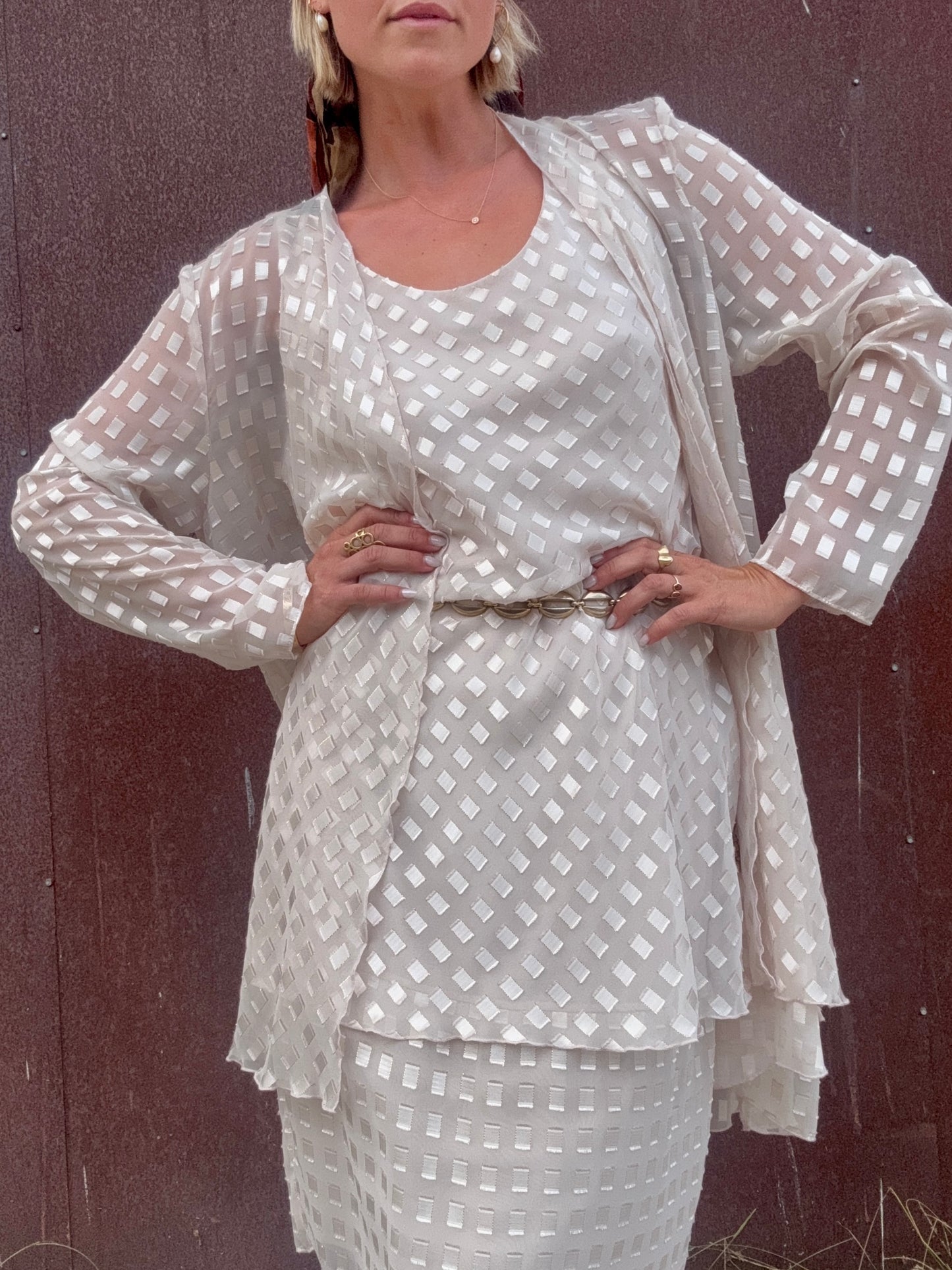The Camille Checkered Dress and Duster Set