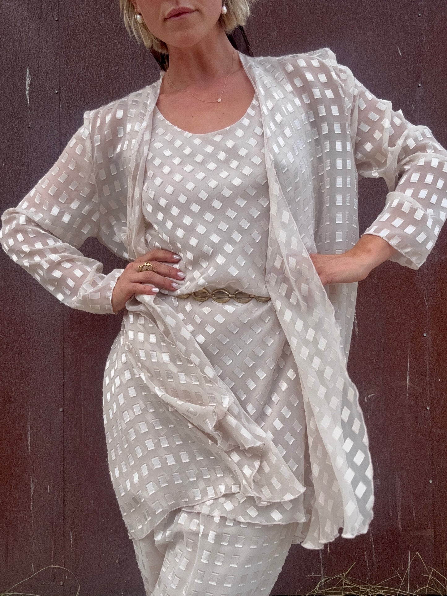 The Camille Checkered Dress and Duster Set