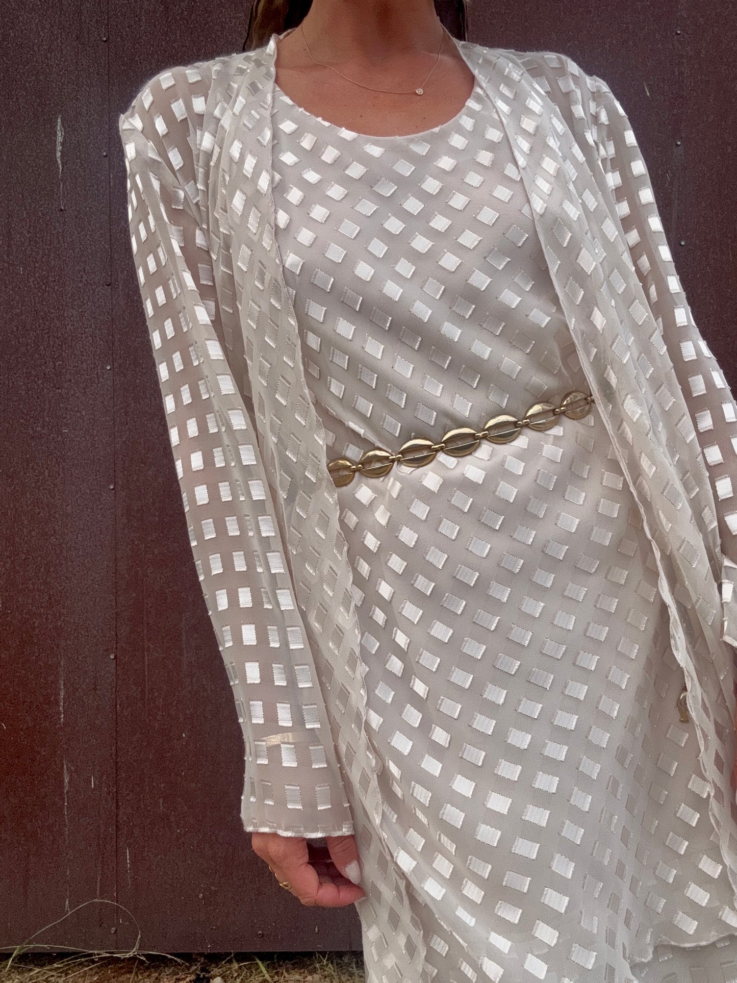 The Camille Checkered Dress and Duster Set