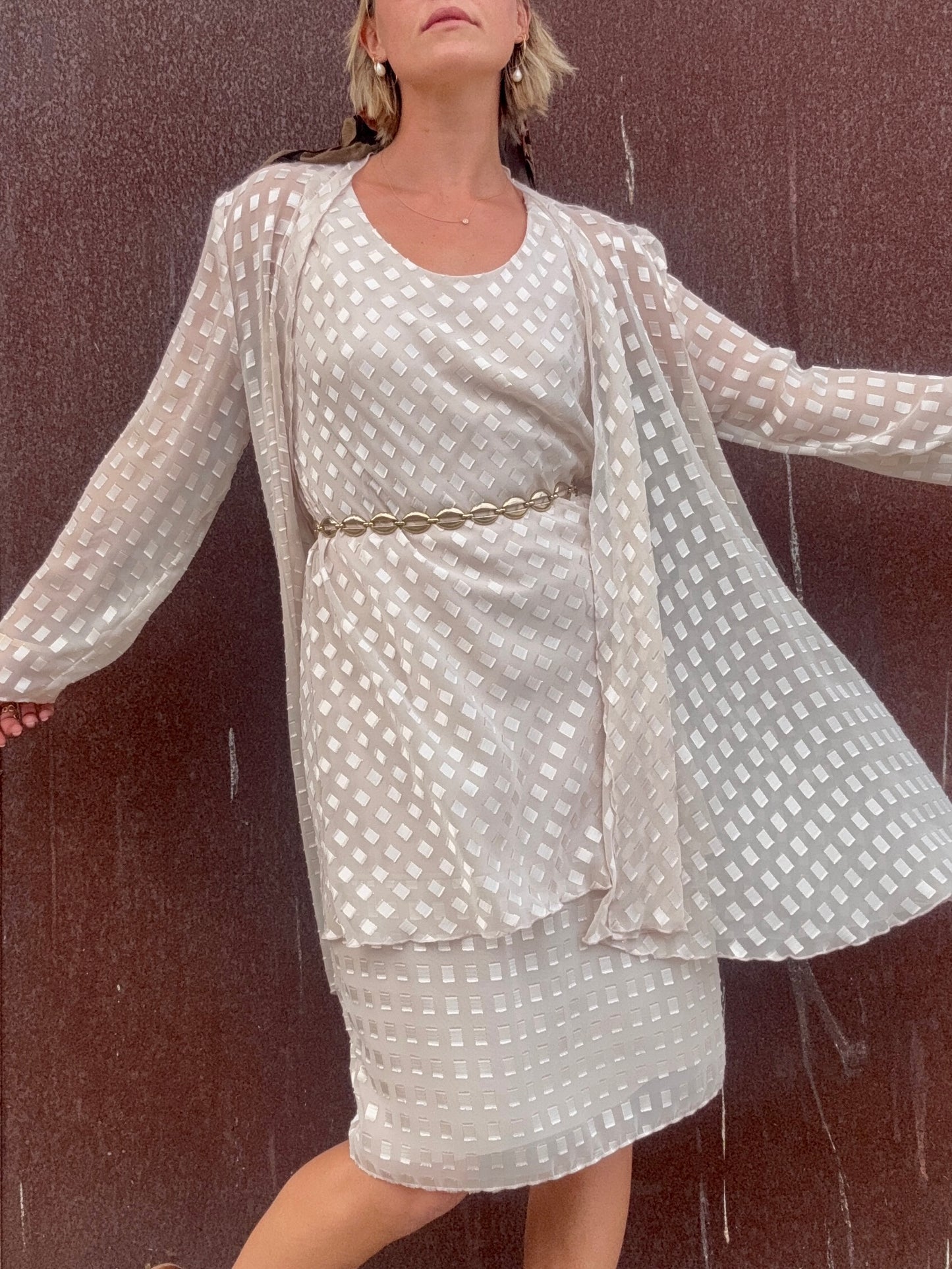 The Camille Checkered Dress and Duster Set
