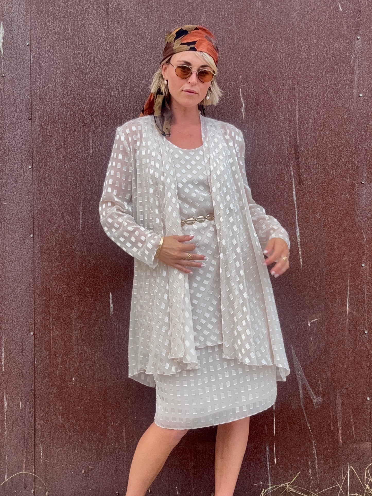The Camille Checkered Dress and Duster Set