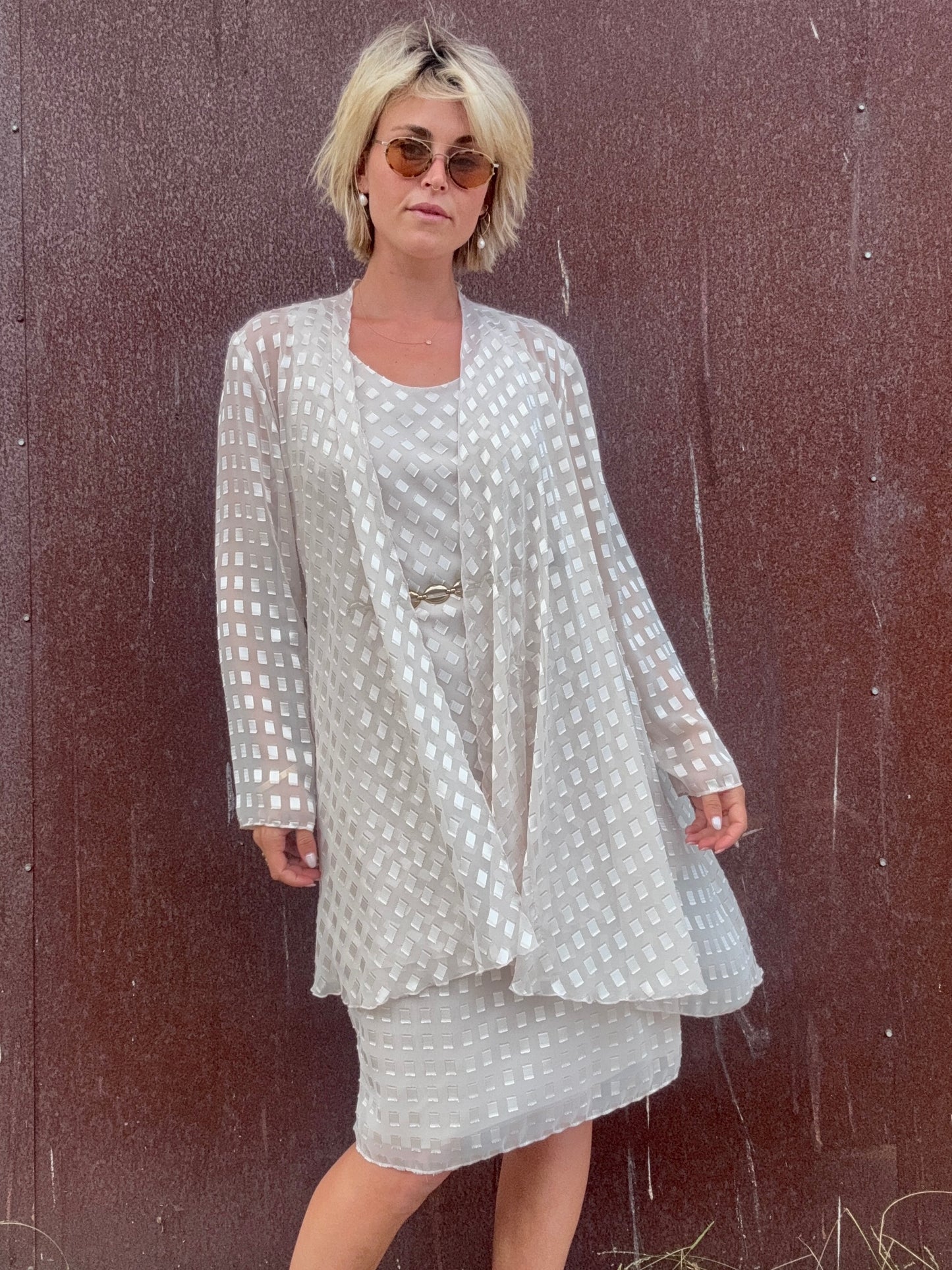 The Camille Checkered Dress and Duster Set