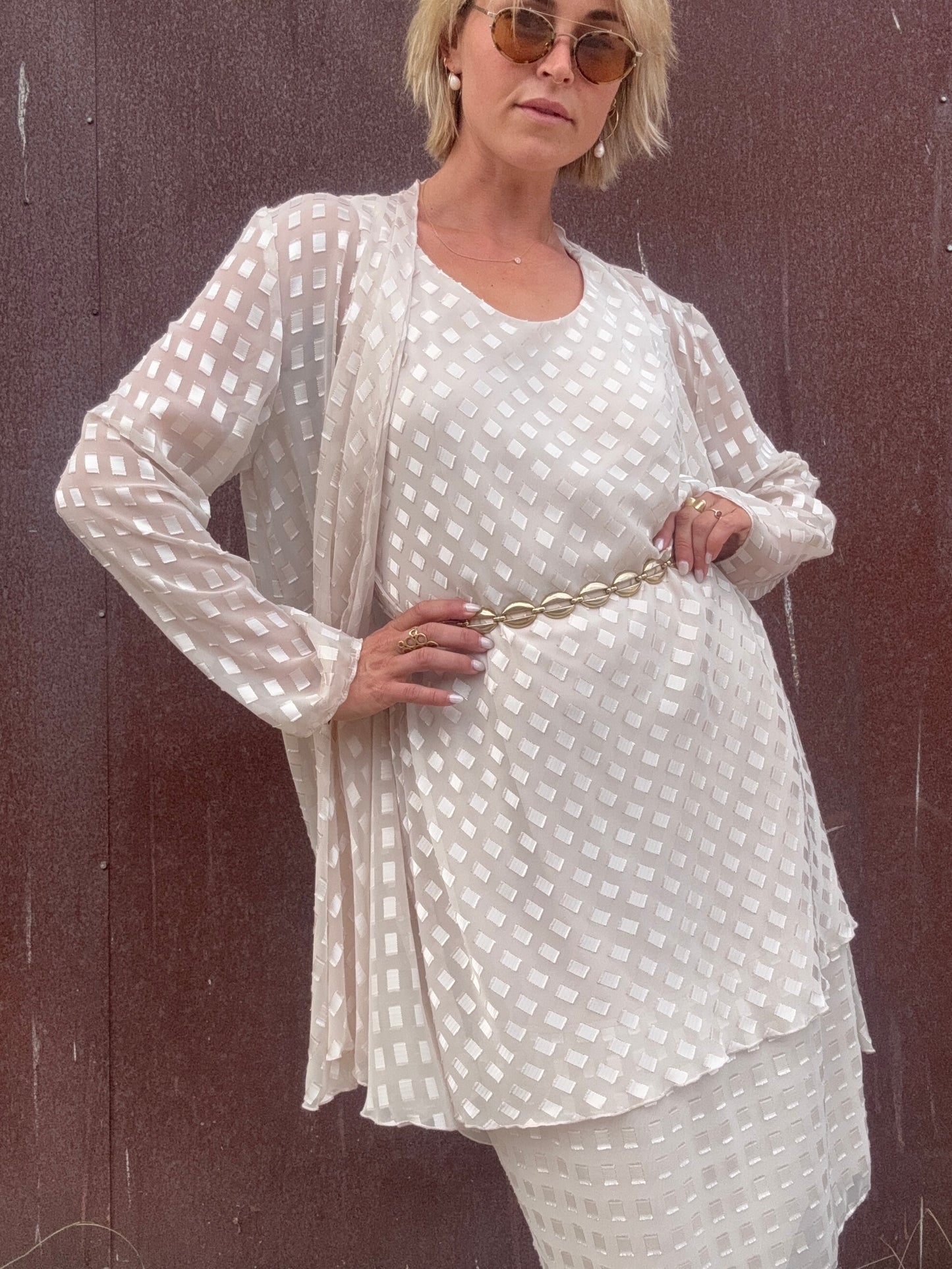 The Camille Checkered Dress and Duster Set