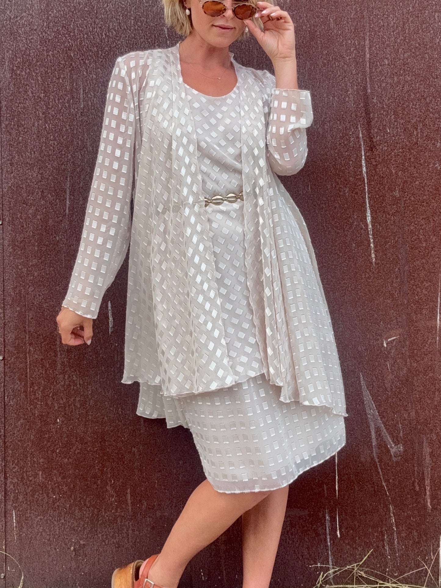 The Camille Checkered Dress and Duster Set