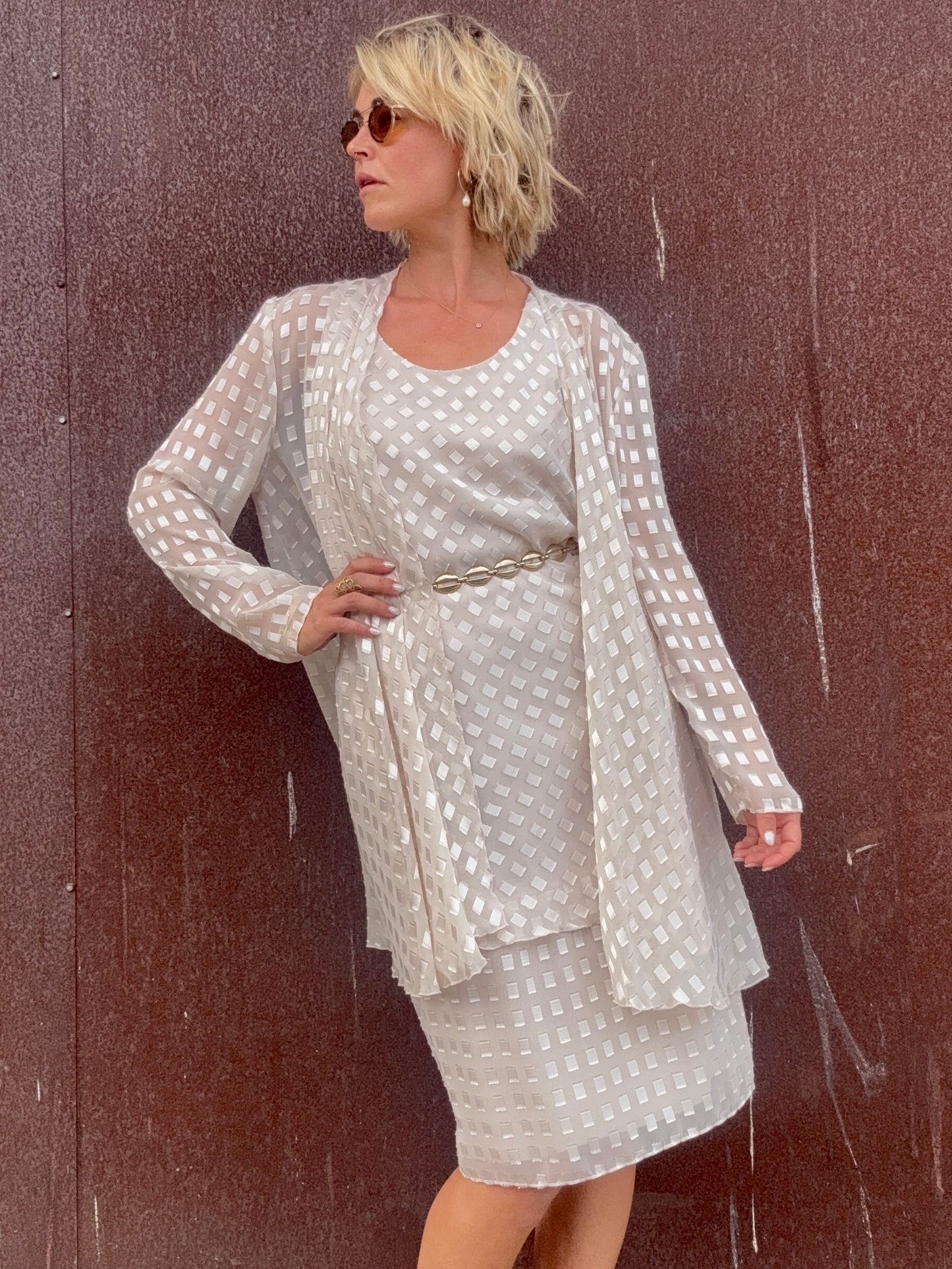 The Camille Checkered Dress and Duster Set