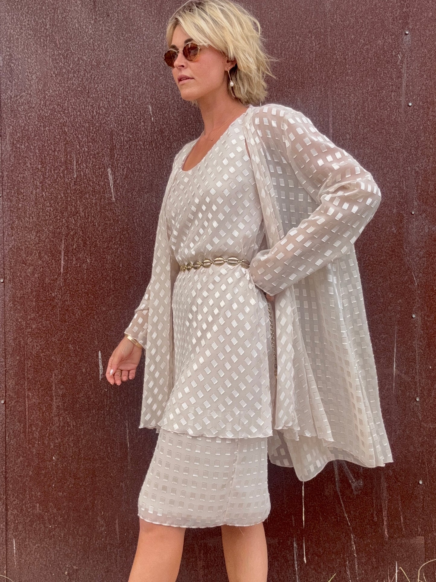 The Camille Checkered Dress and Duster Set