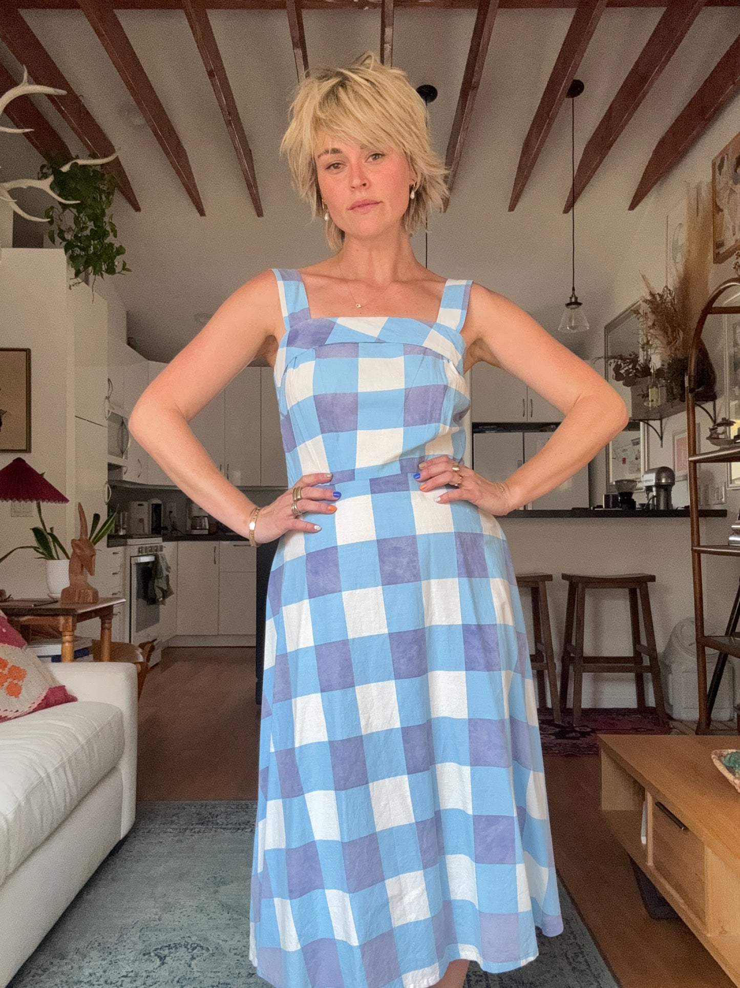 The Iris 1940s Handmade Plaid Dress