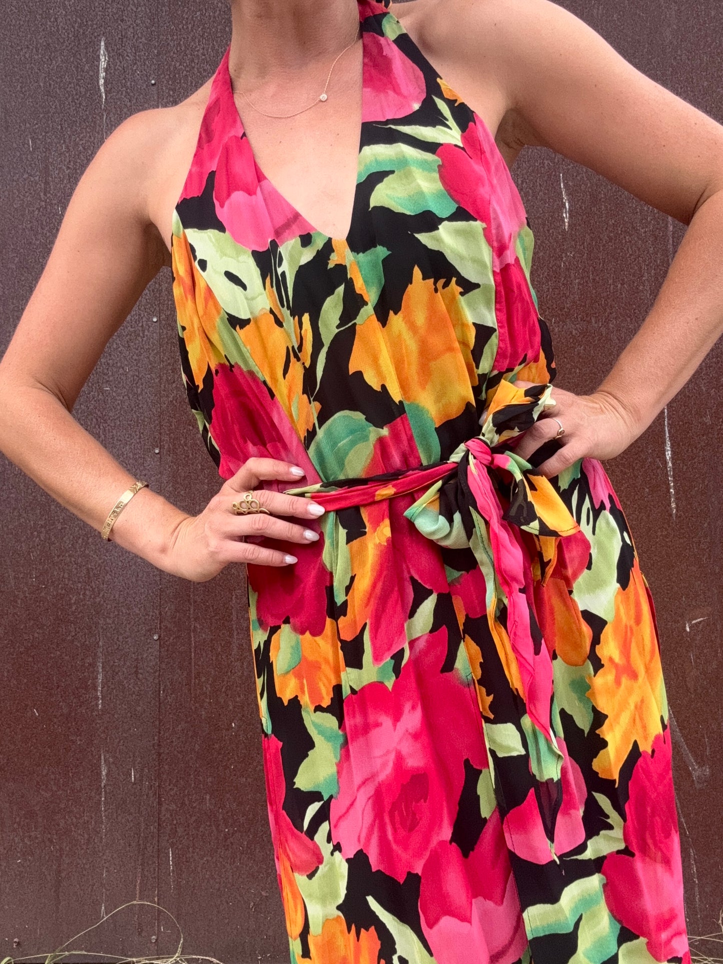The Anastasia 1990s Halter Jumpsuit