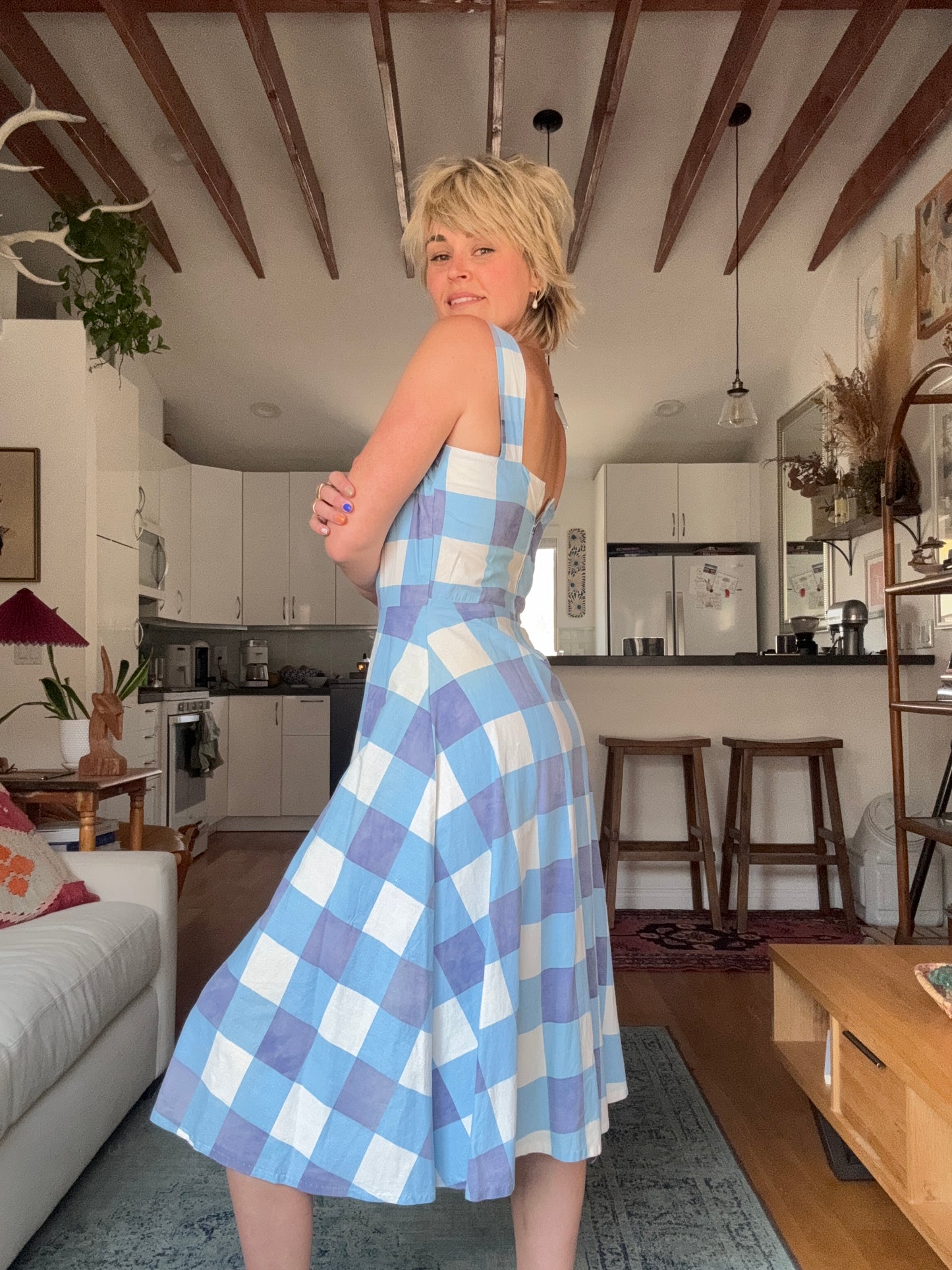 The Iris 1940s Handmade Plaid Dress