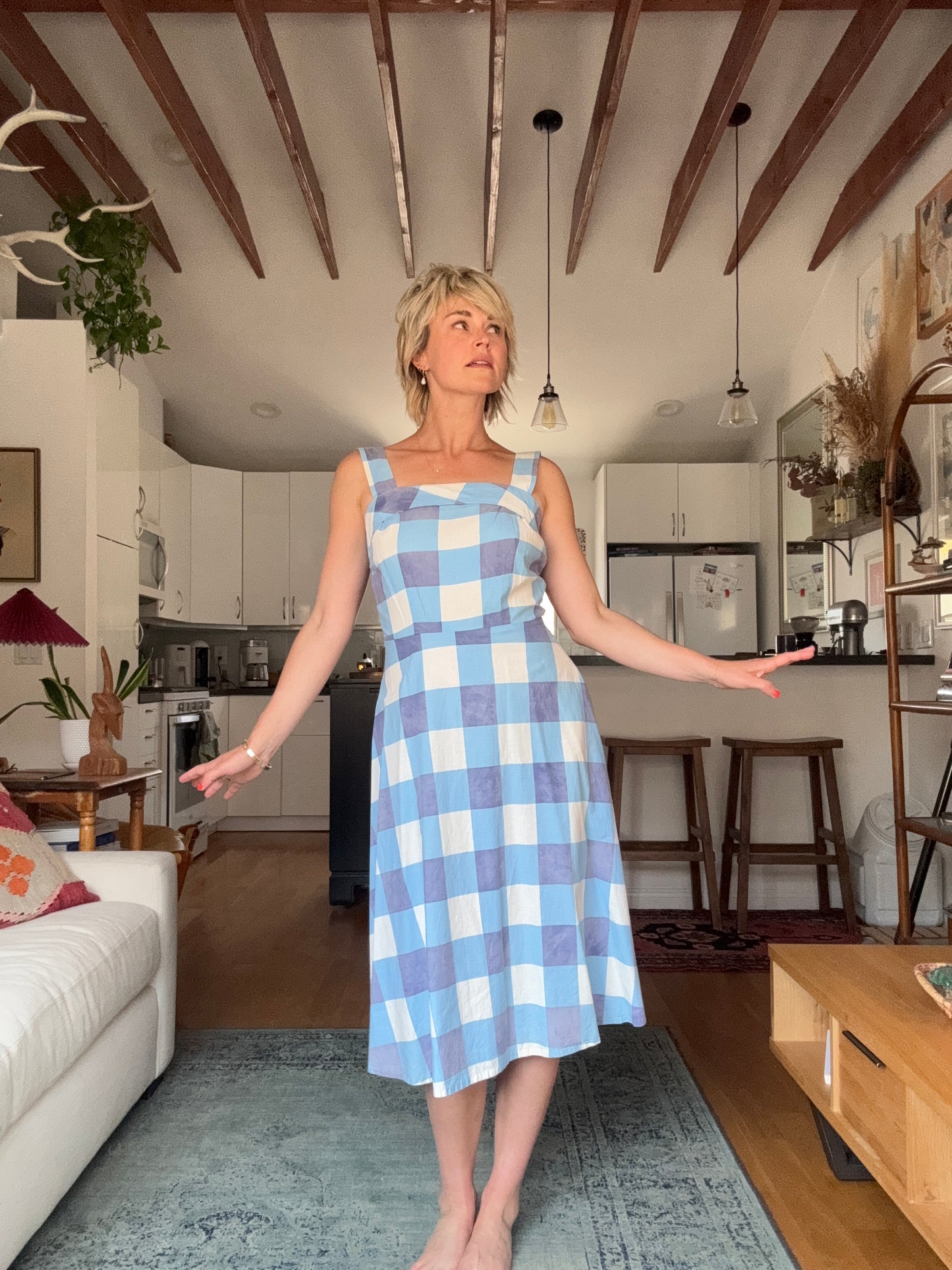The Iris 1940s Handmade Plaid Dress