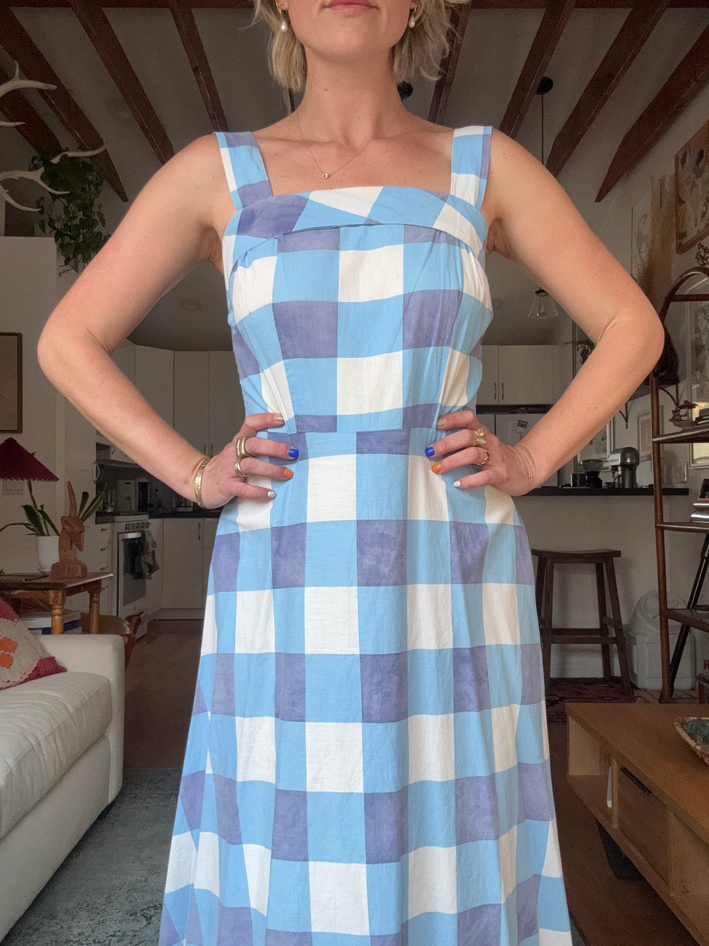 The Iris 1940s Handmade Plaid Dress