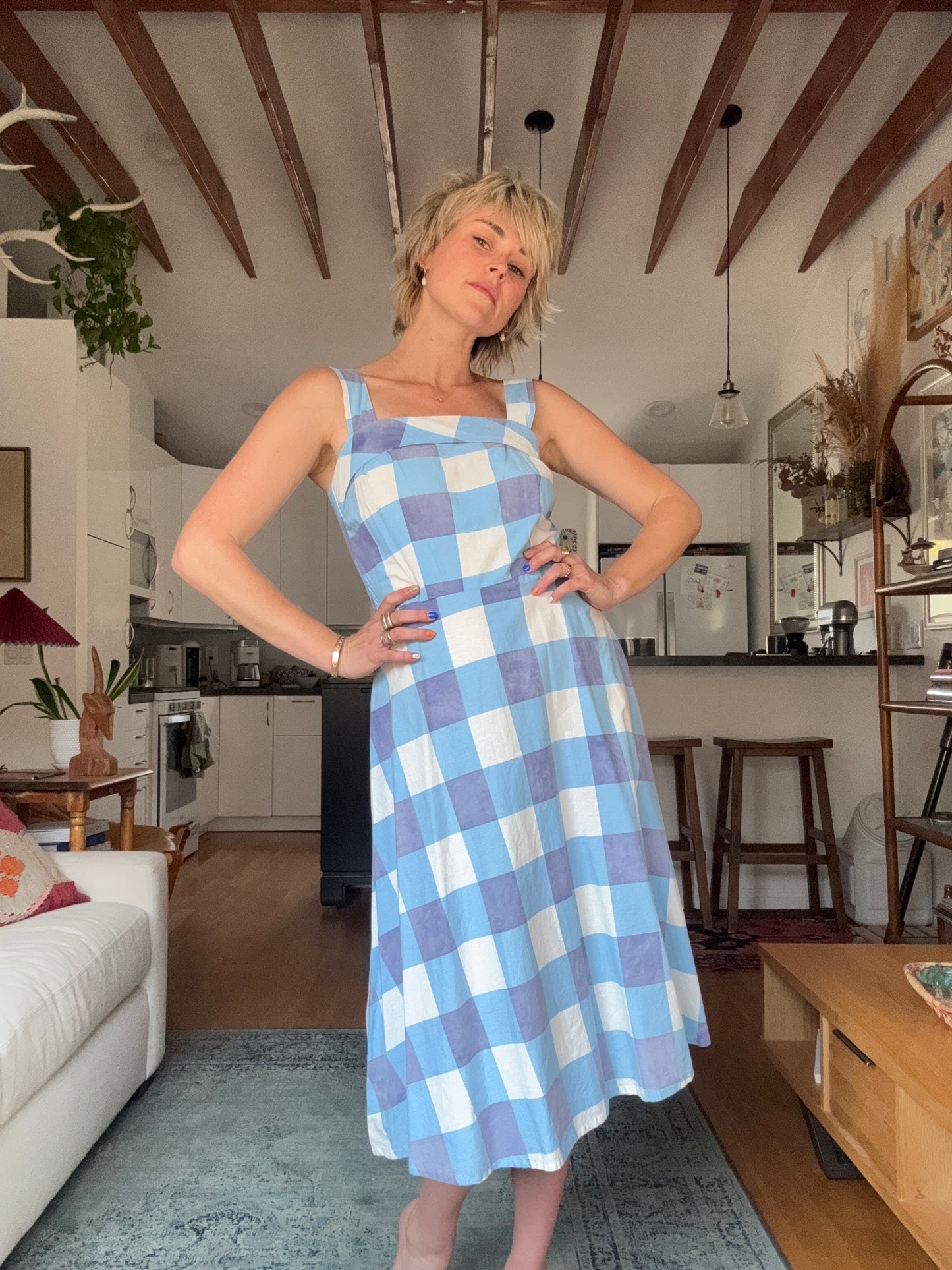 The Iris 1940s Handmade Plaid Dress