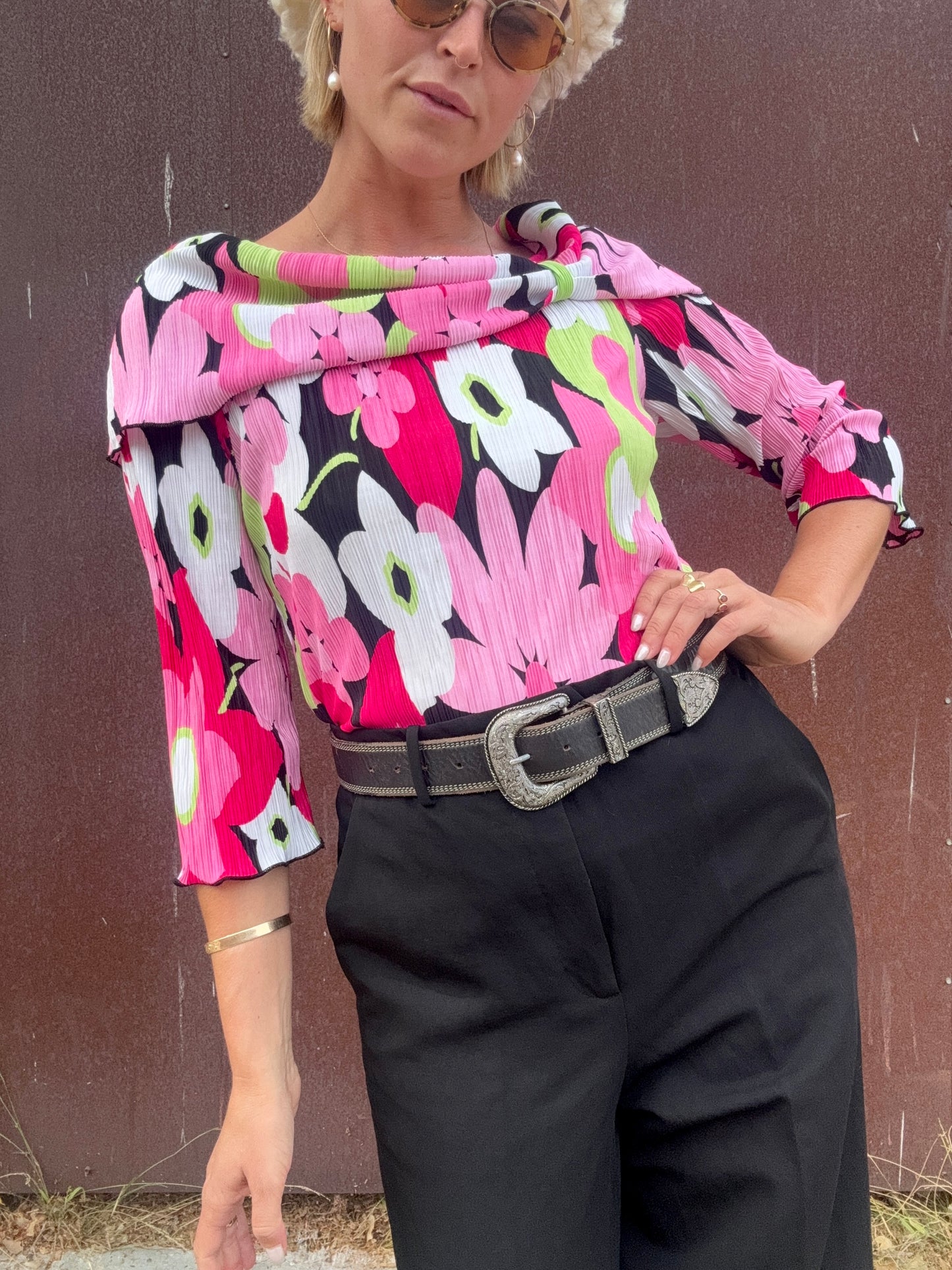 The Veronica Y2K Floral Blouse
