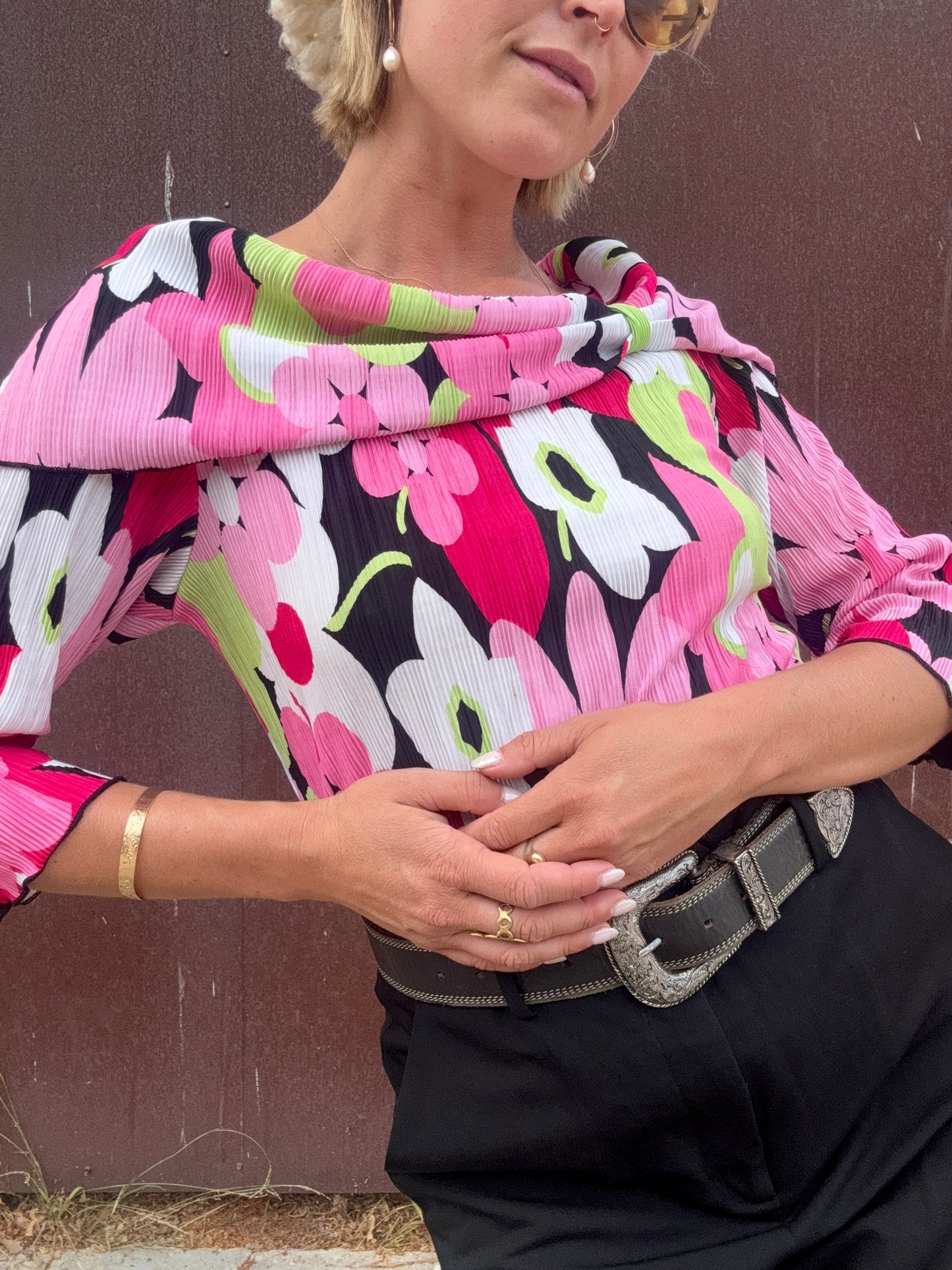 The Veronica Y2K Floral Blouse
