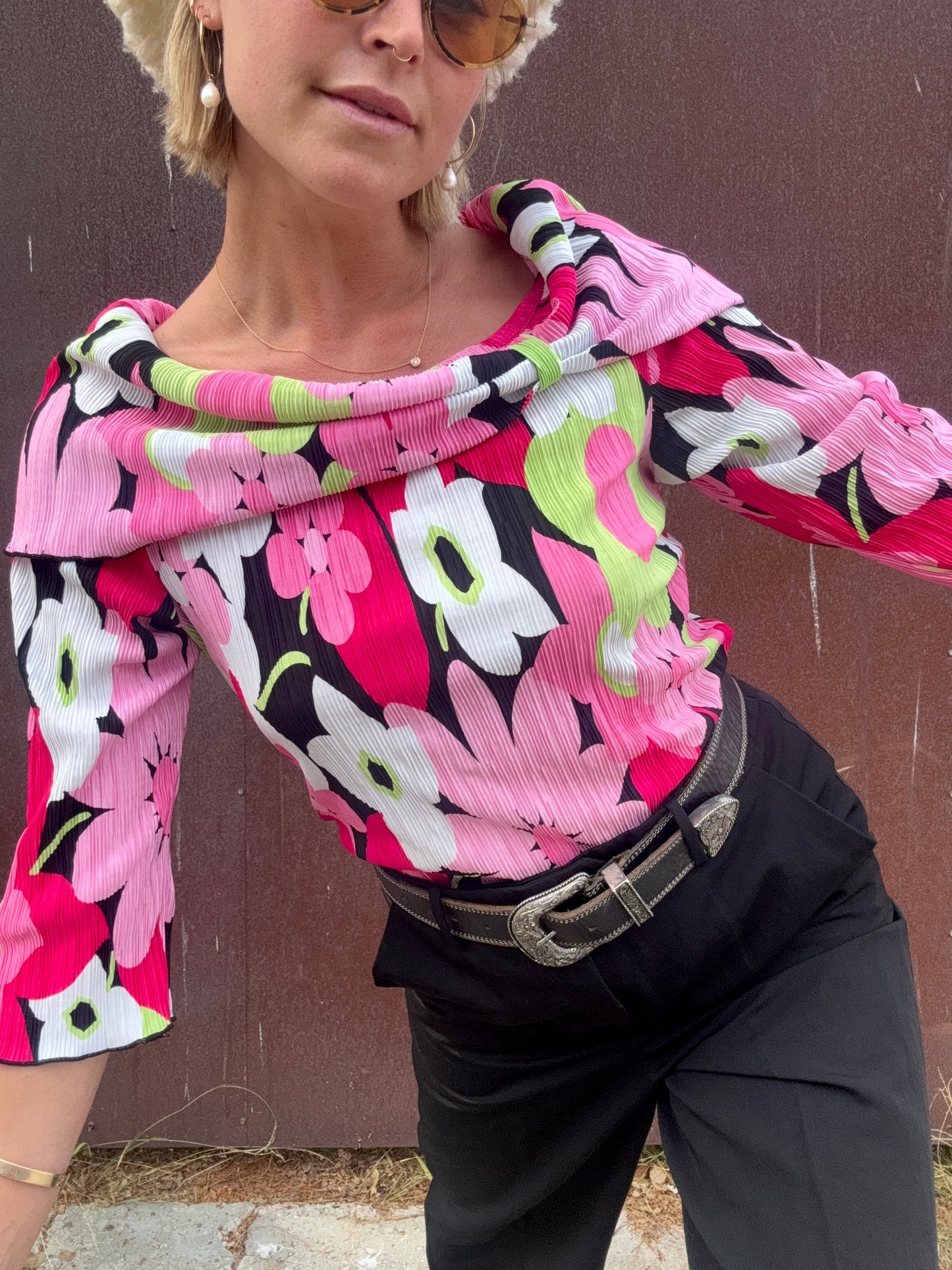 The Veronica Y2K Floral Blouse
