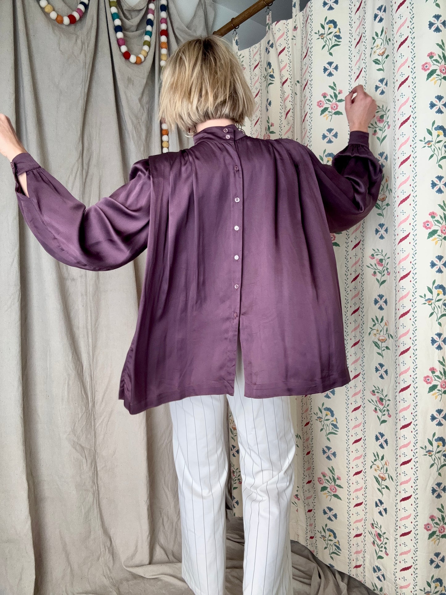 The Georgia 1980s Silk Blouse