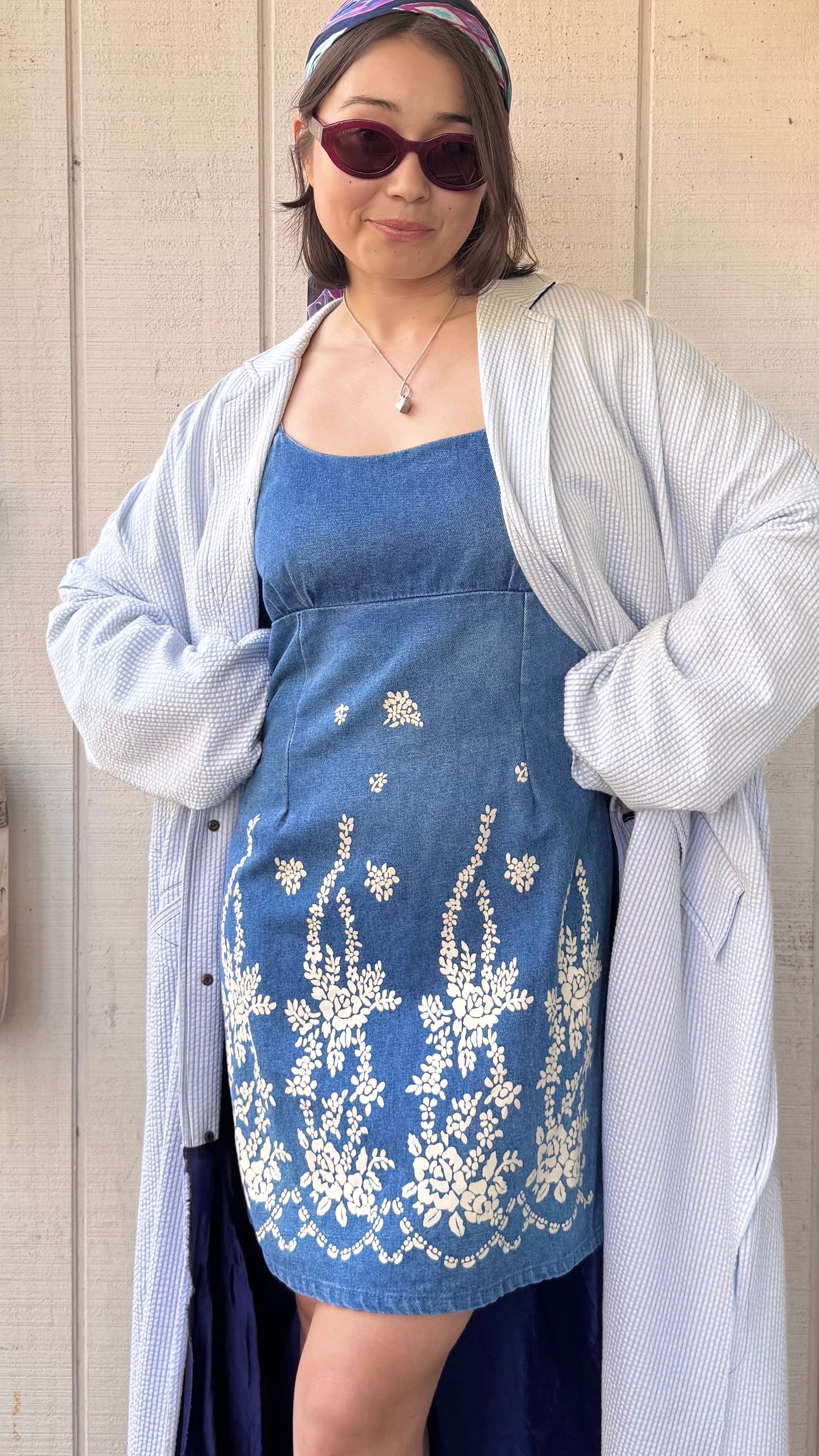 The Odette 1990s Denim Mini Dress