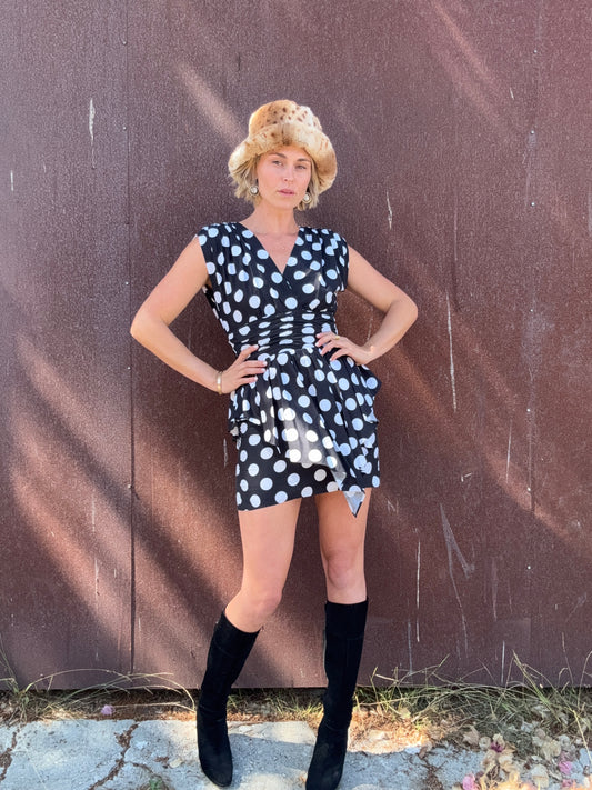 The Amelie 1980s Cotton Mini Dress