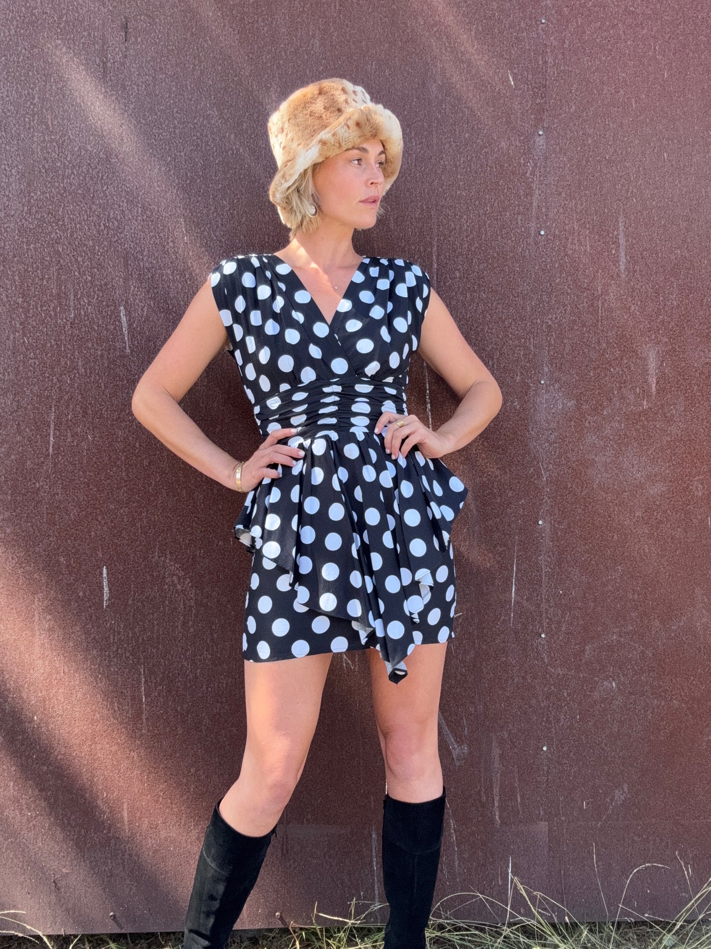 The Amelie 1980s Cotton Mini Dress