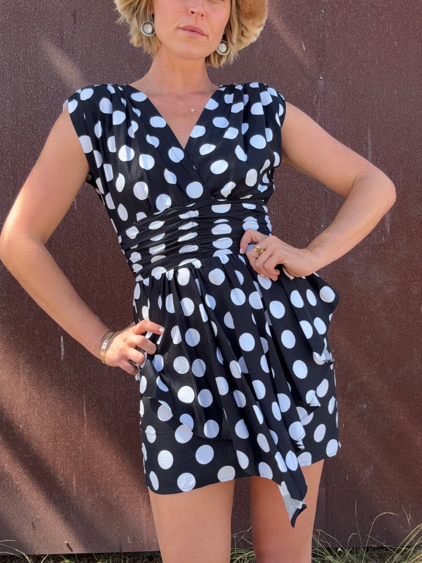 The Amelie 1980s Cotton Mini Dress