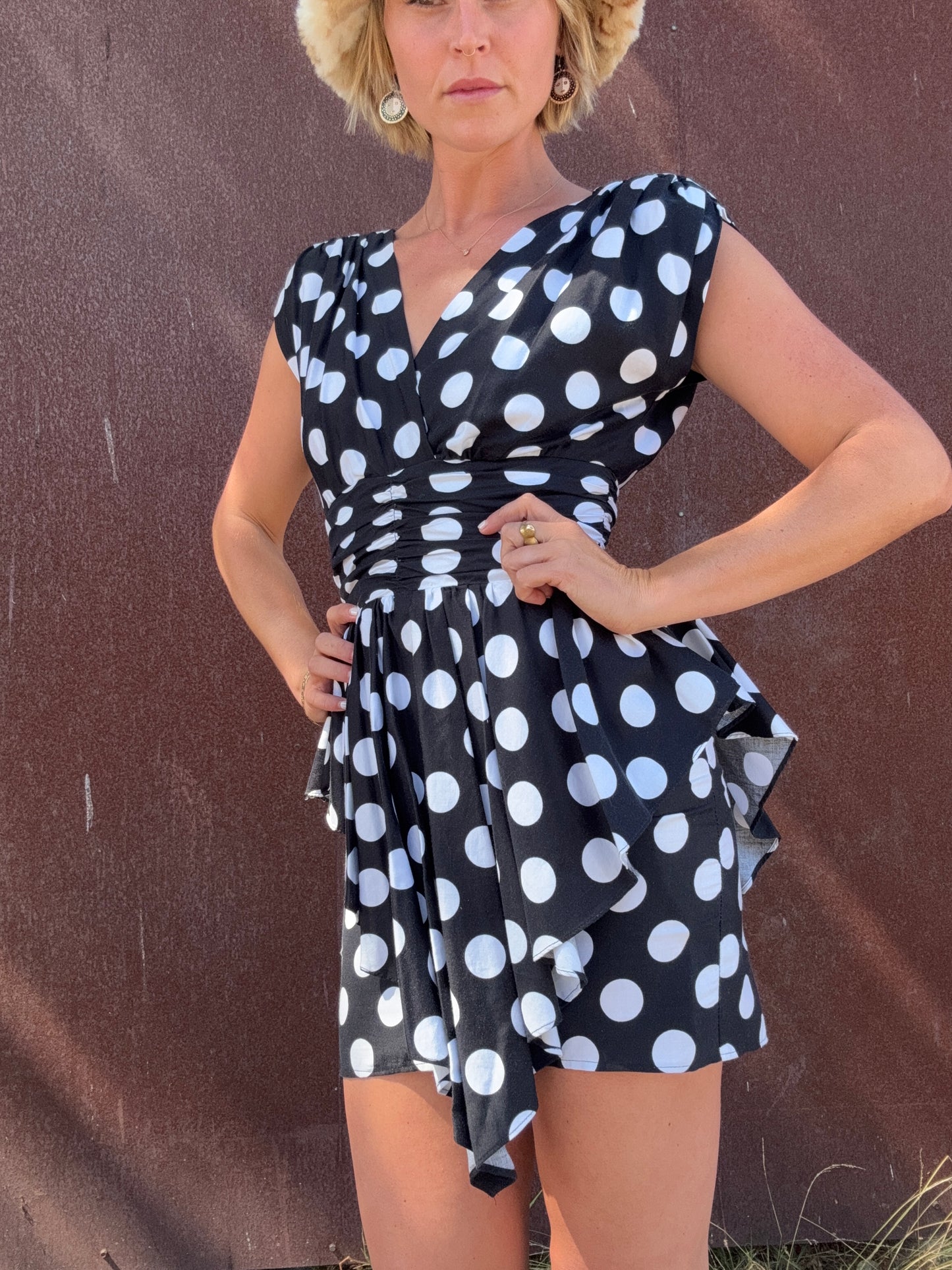 The Amelie 1980s Cotton Mini Dress