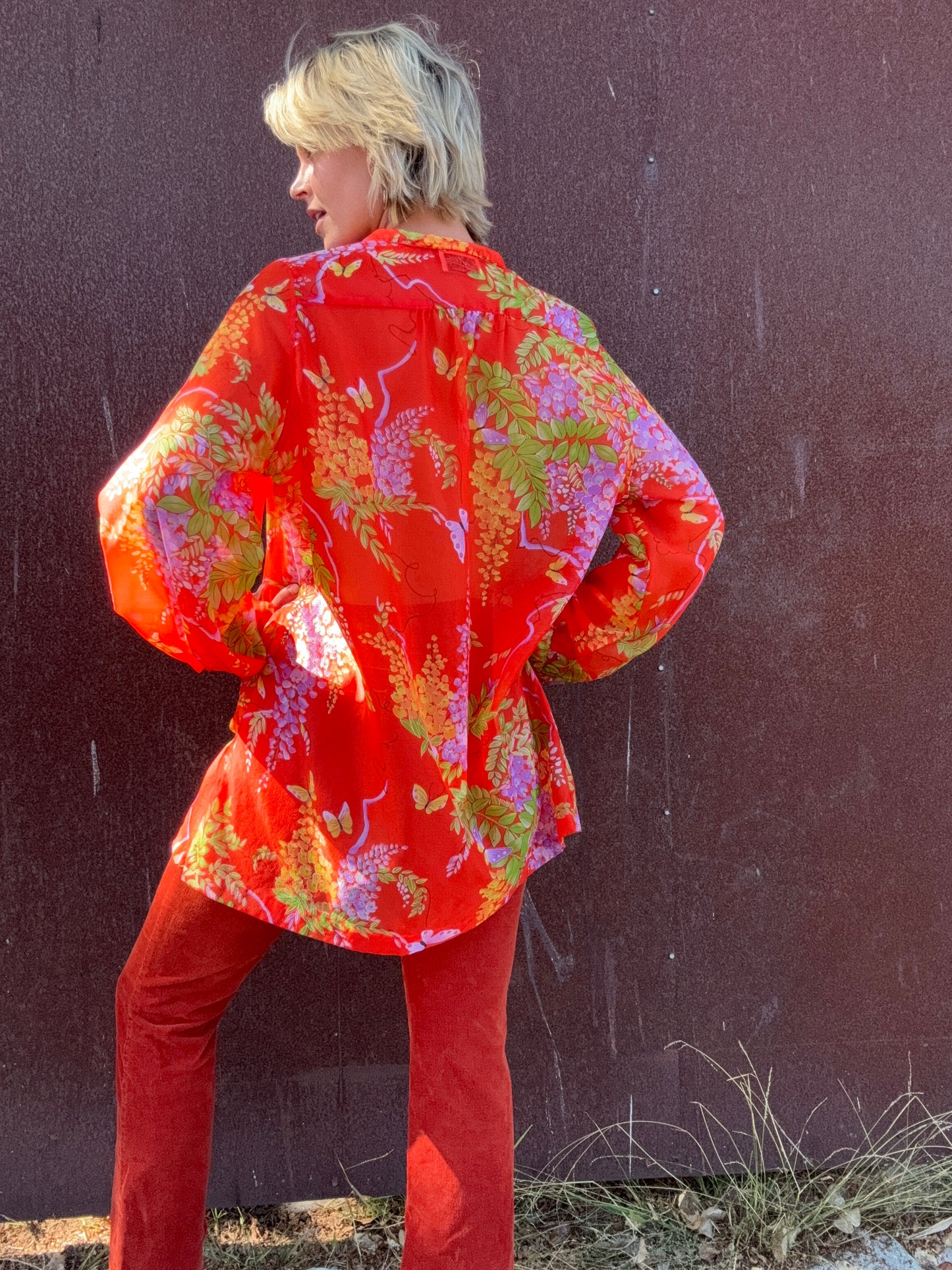 The Fleur 1970s Sheer Blouse