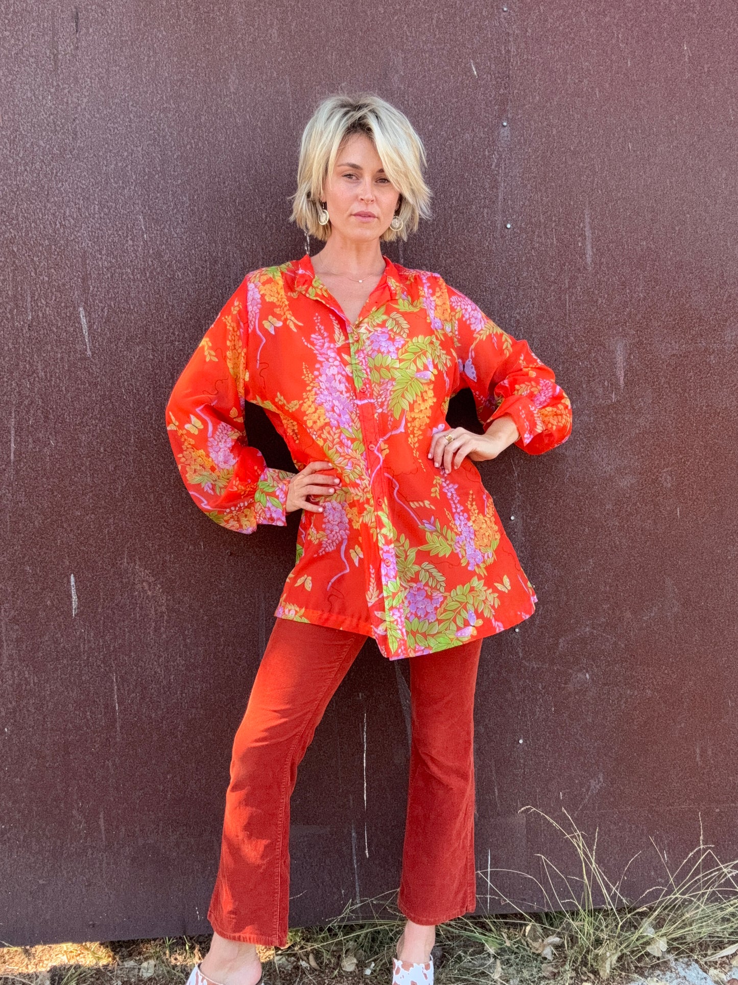 The Fleur 1970s Sheer Blouse