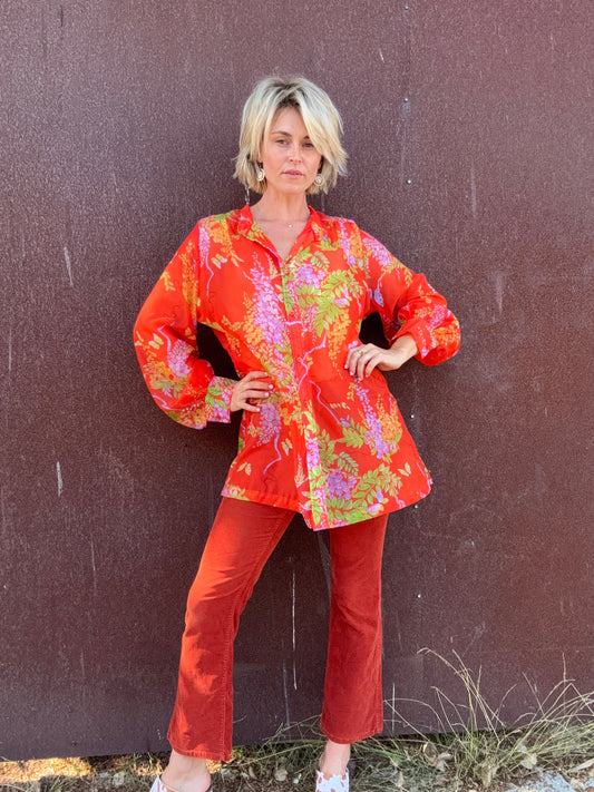 The Fleur 1970s Sheer Blouse