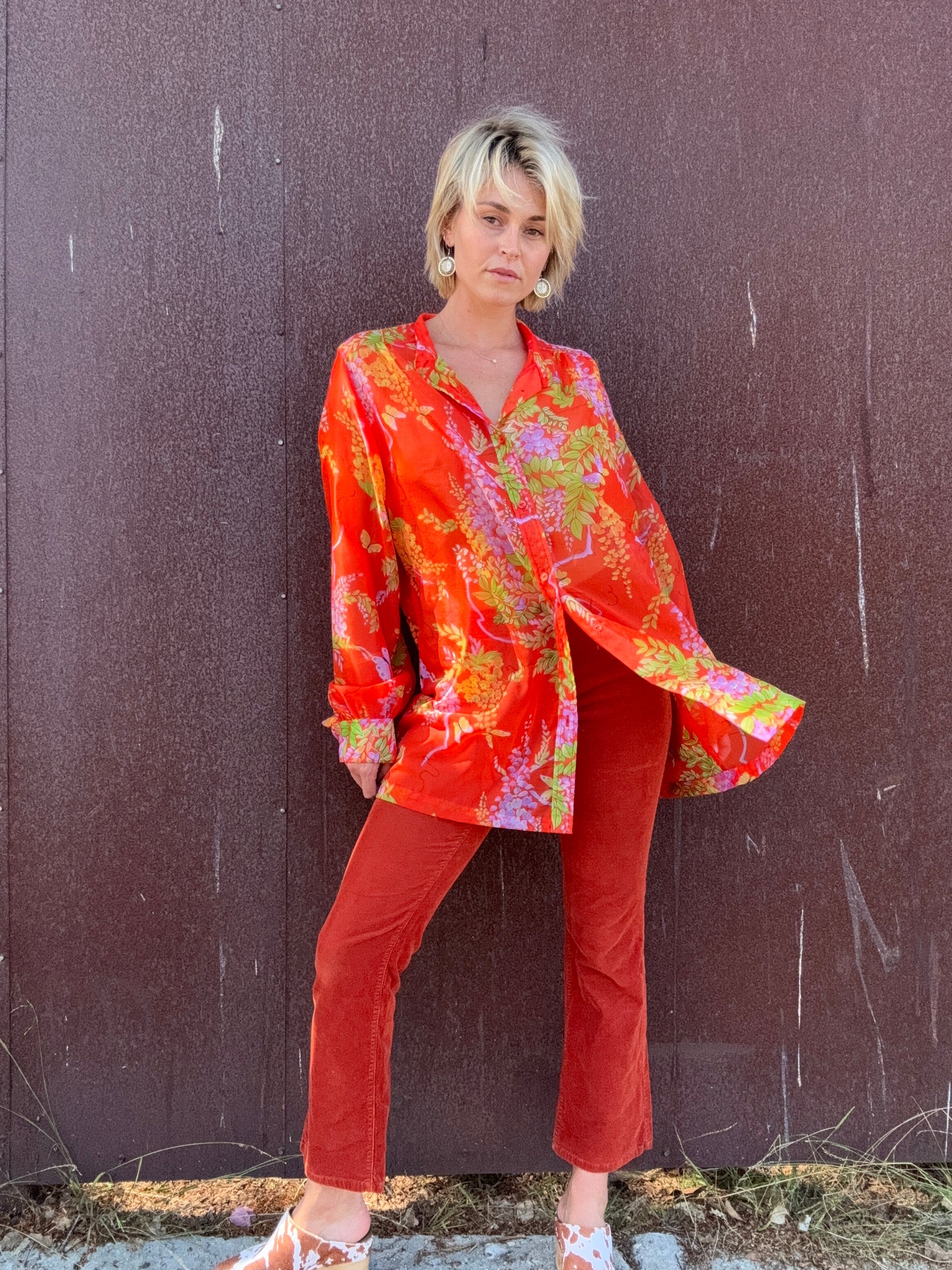 The Fleur 1970s Sheer Blouse