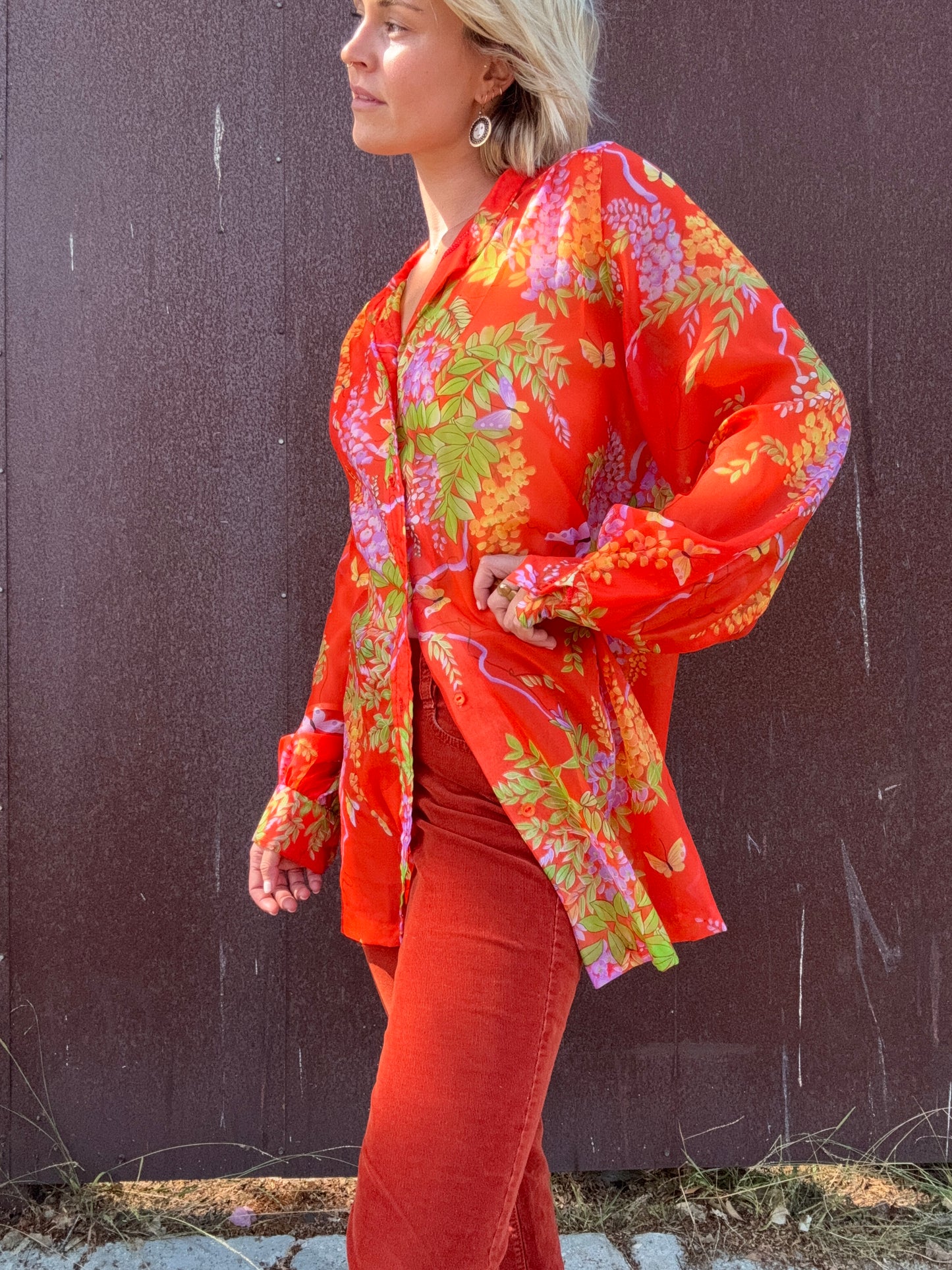 The Fleur 1970s Sheer Blouse