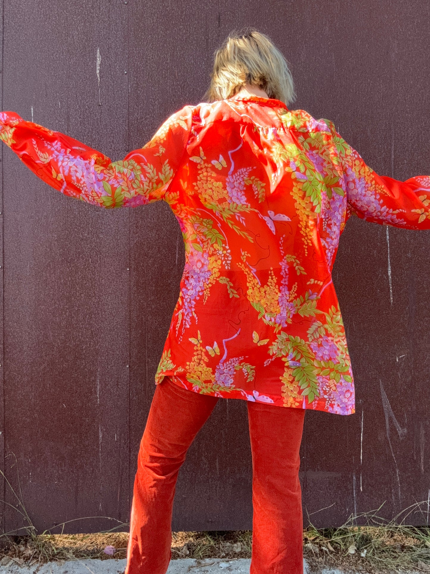 The Fleur 1970s Sheer Blouse
