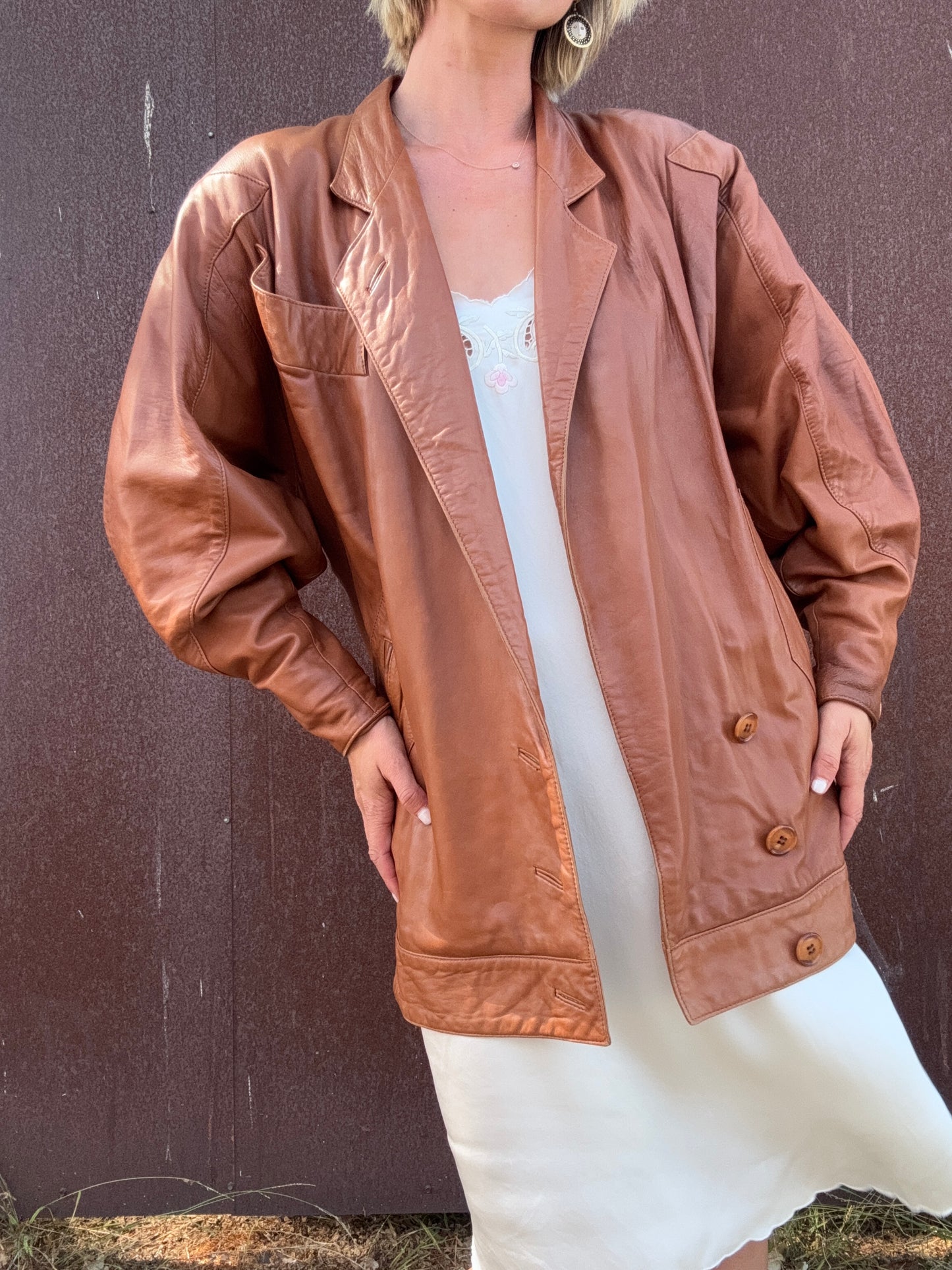 The Josephine 1980s Leather Jacket
