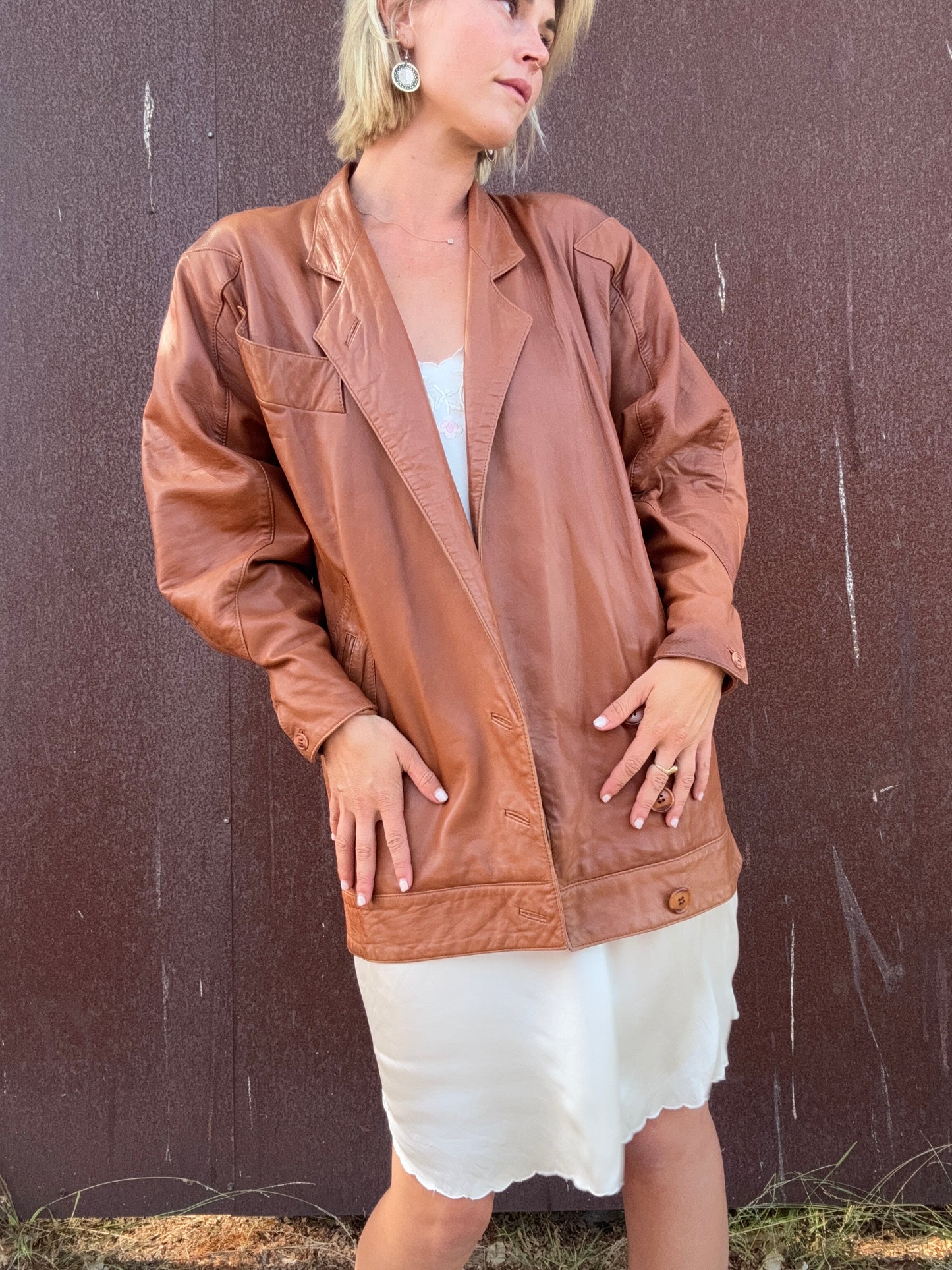 The Josephine 1980s Leather Jacket