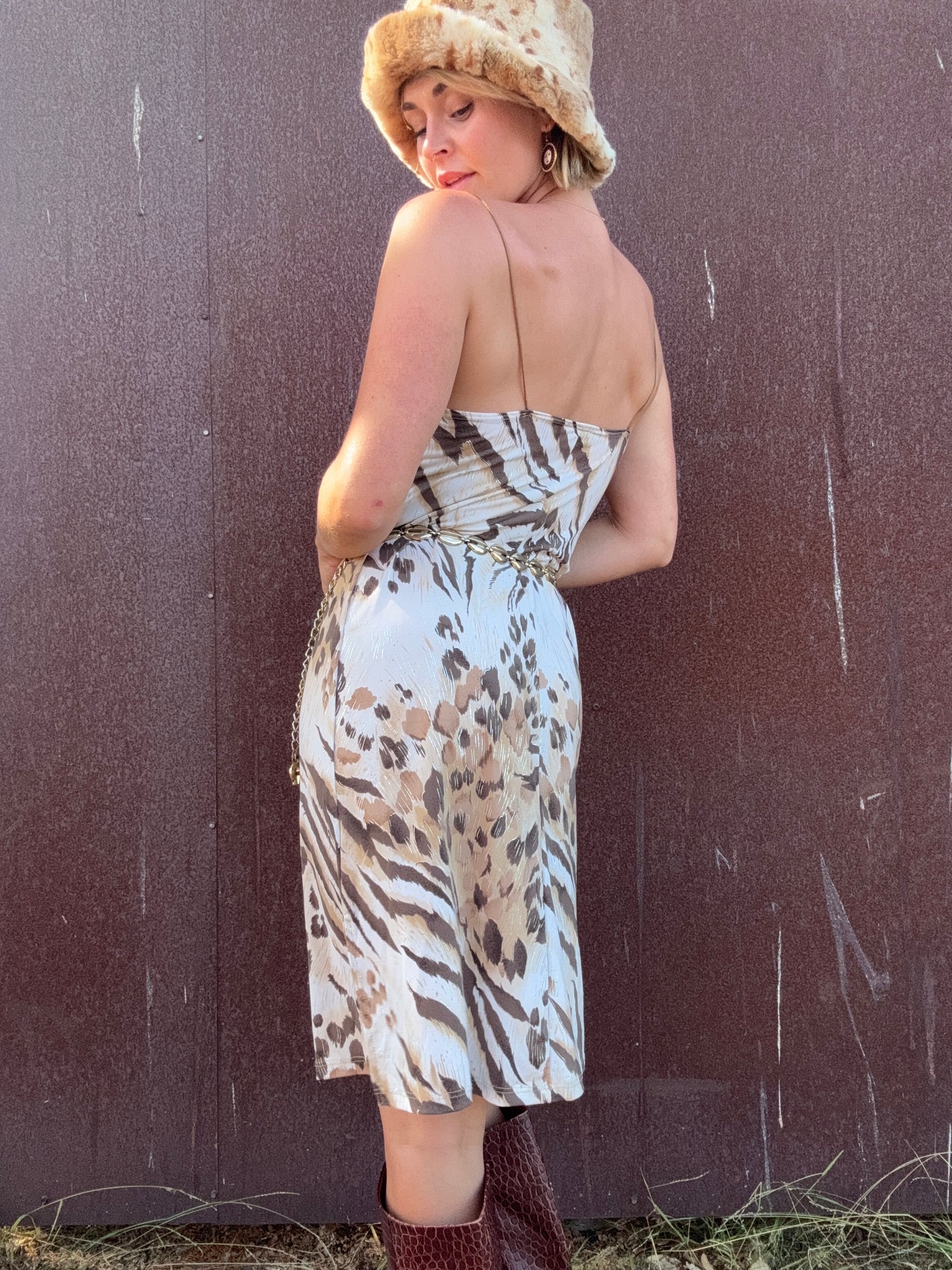 The Miranda 1990s Cowlneck Dress