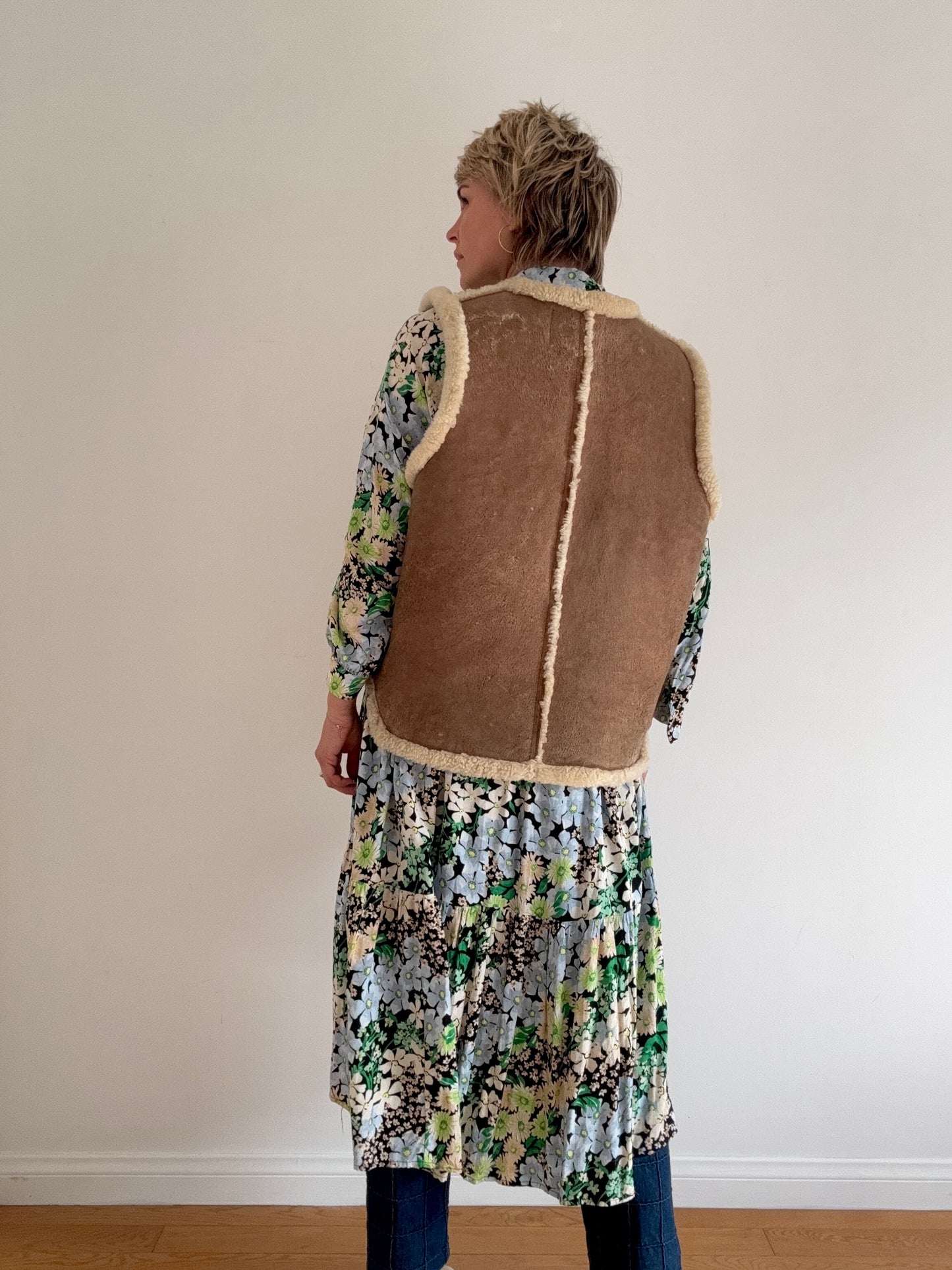 The 1970s Dawn Genuine Sheepskin Shearling Vest