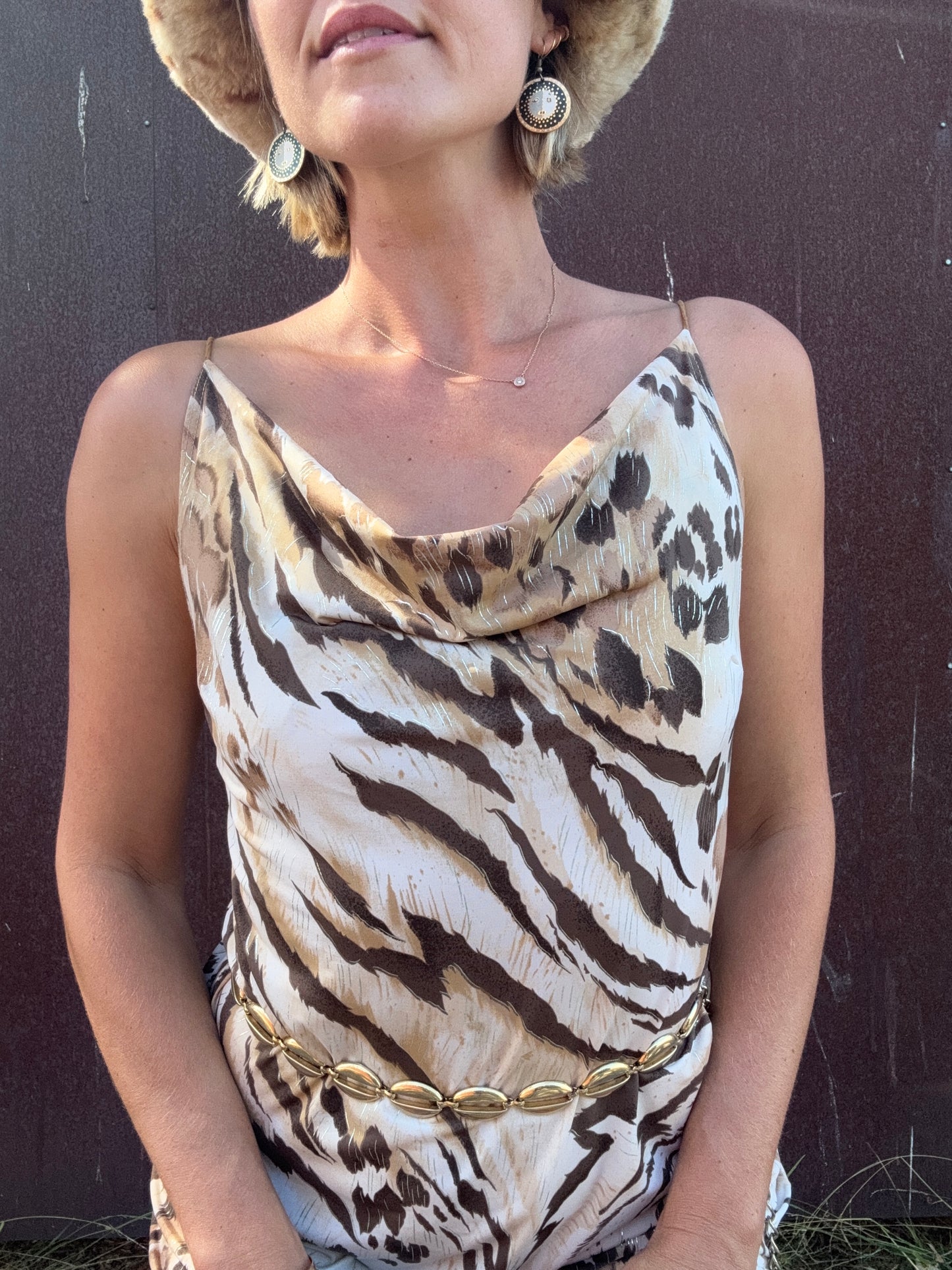 The Miranda 1990s Cowlneck Dress