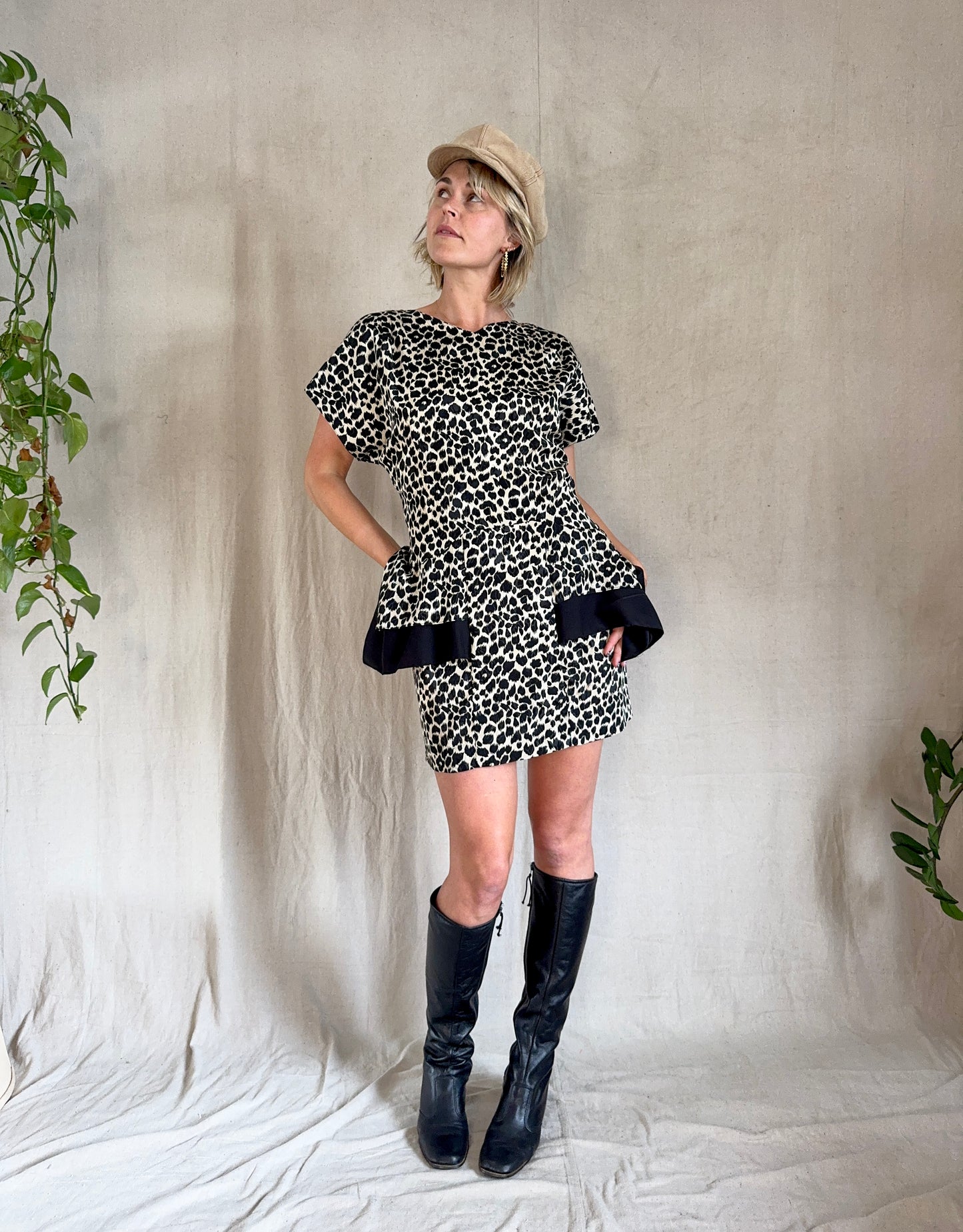 The Christie 1980s Peplum Mini Dress