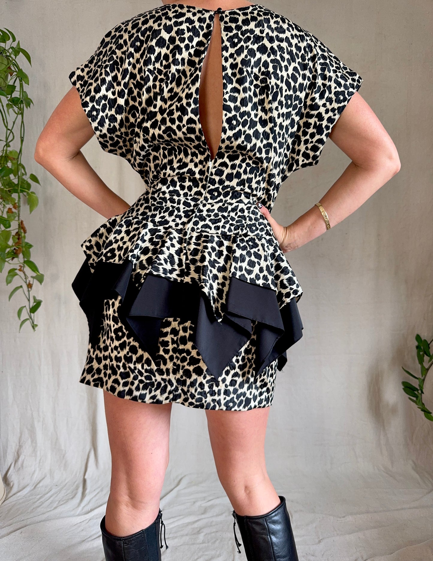 The Christie 1980s Peplum Mini Dress