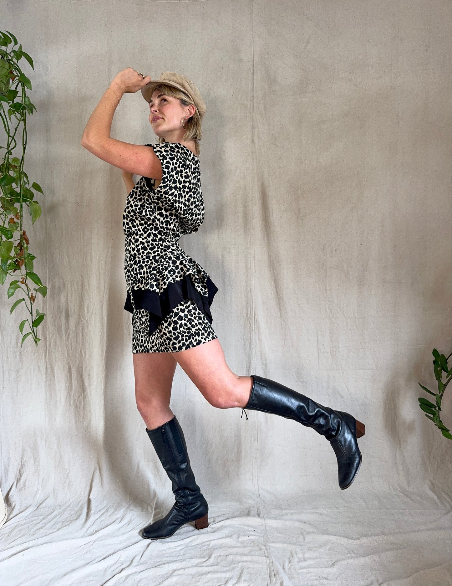 The Christie 1980s Peplum Mini Dress