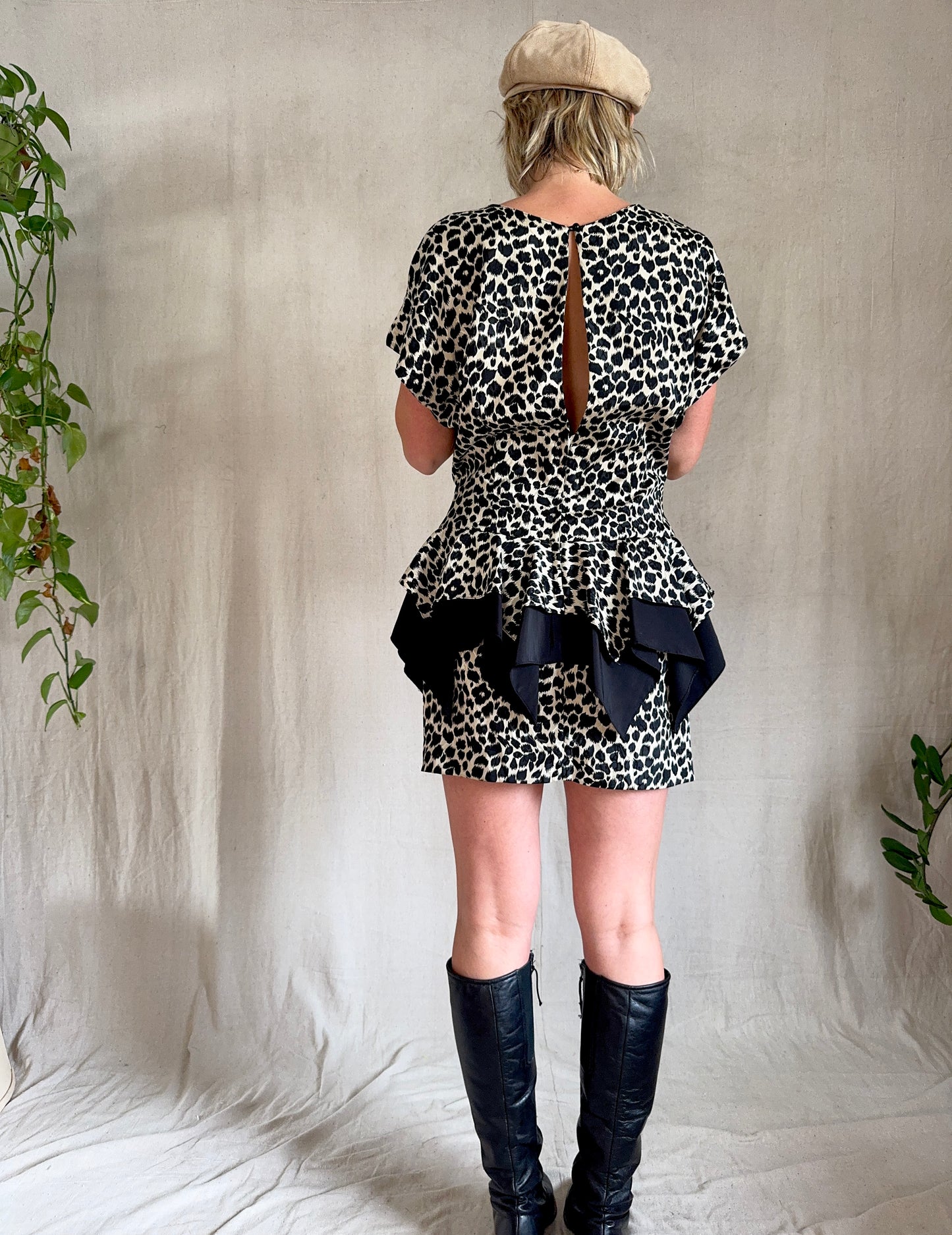 The Christie 1980s Peplum Mini Dress